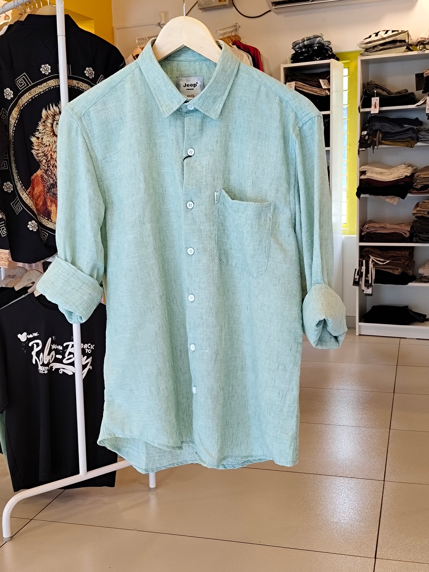 Oversized Drop Shoulder Shirt For Men (Large)