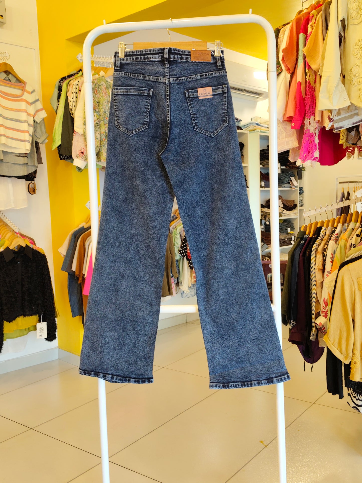Ladies Wide Leg Denim Bottom Jeans For Women (Size 32)