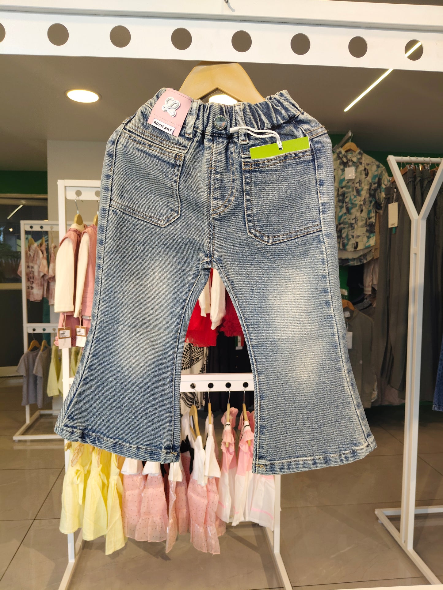 Bell Bottom Denim Jeans for Girls (SIZE 110)