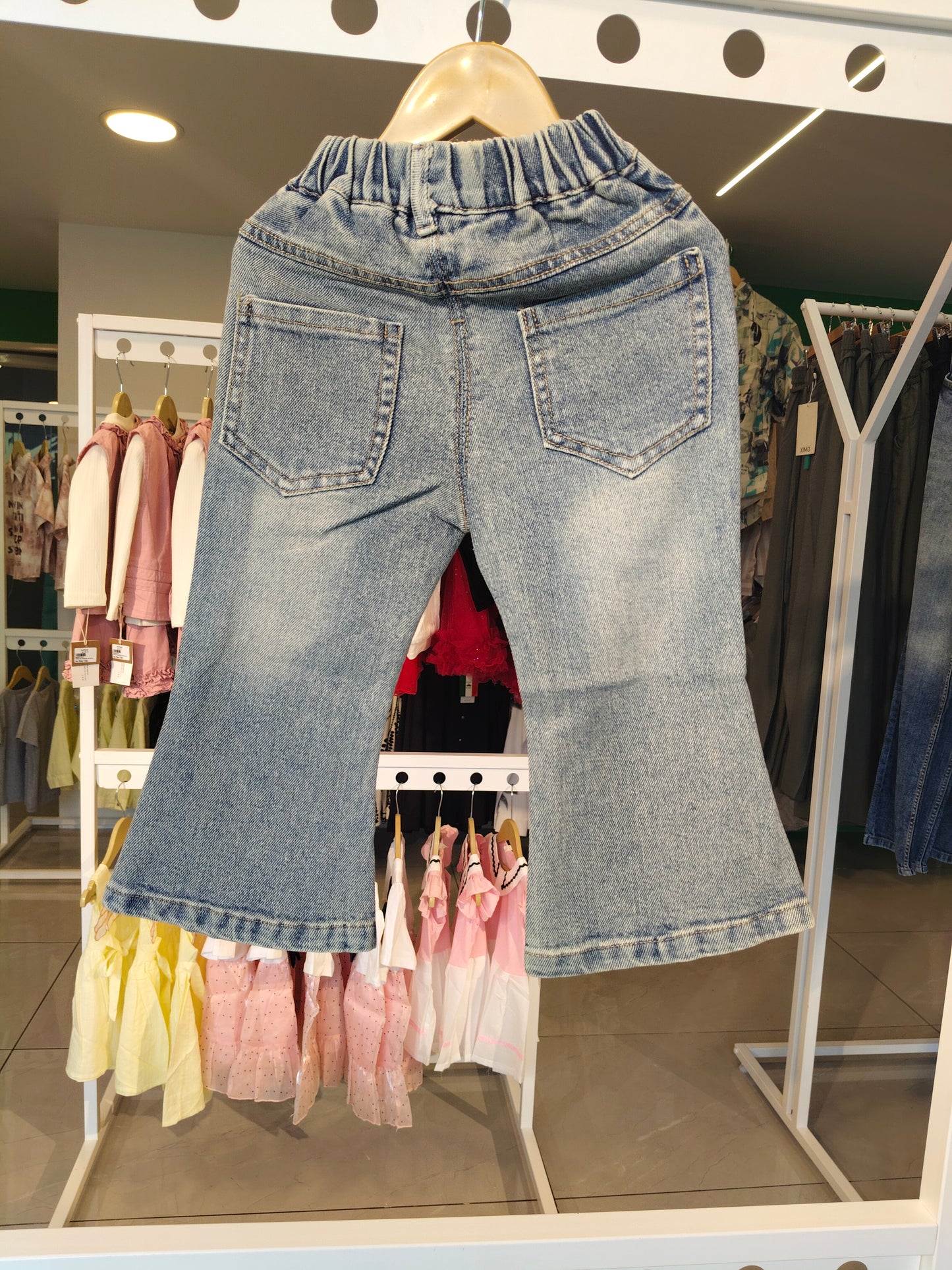 Bell Bottom Denim Jeans for Girls (SIZE 110)
