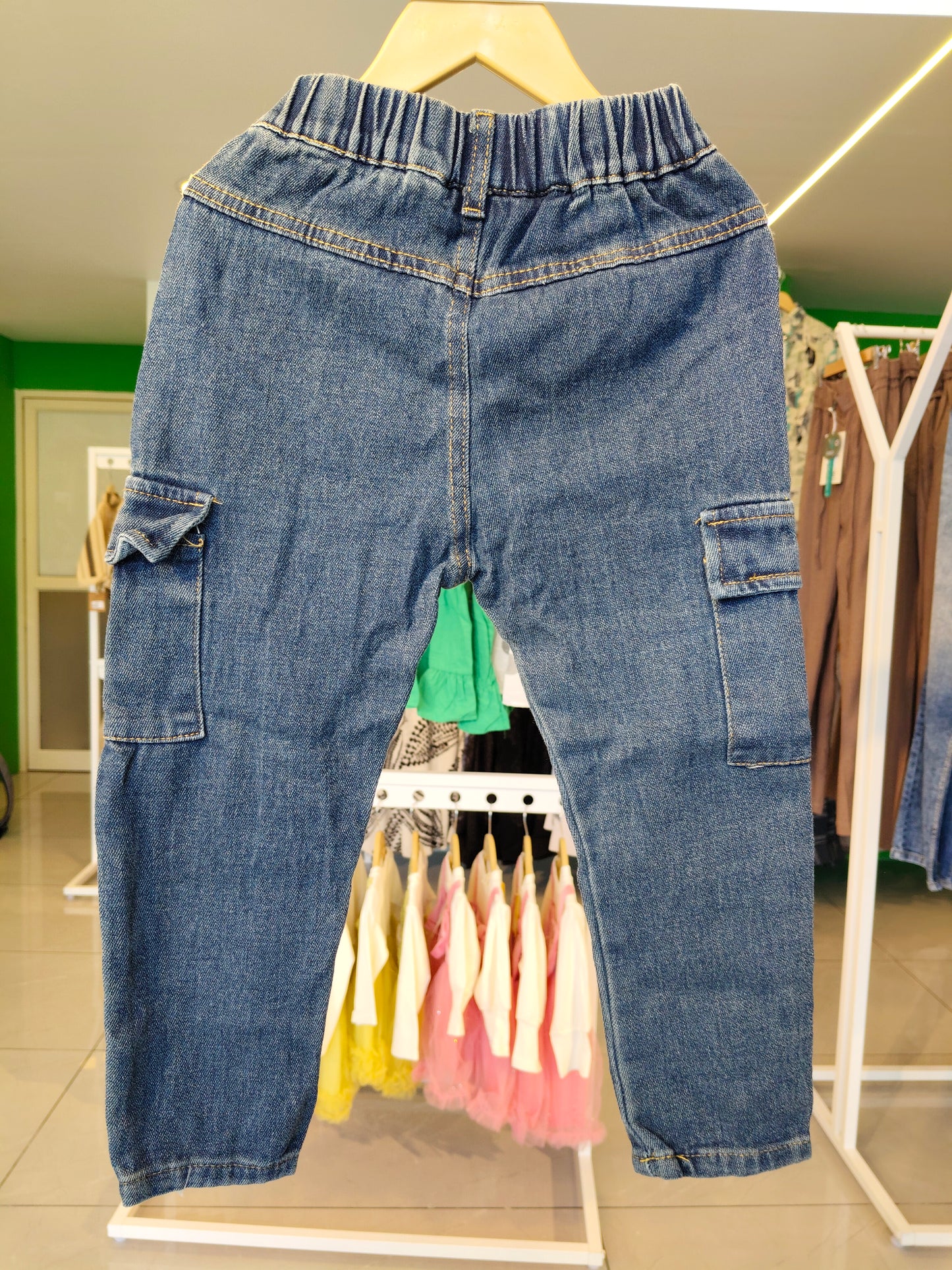 Cargo Straight Fit Denim Jeans for Kids (SIZE 20)