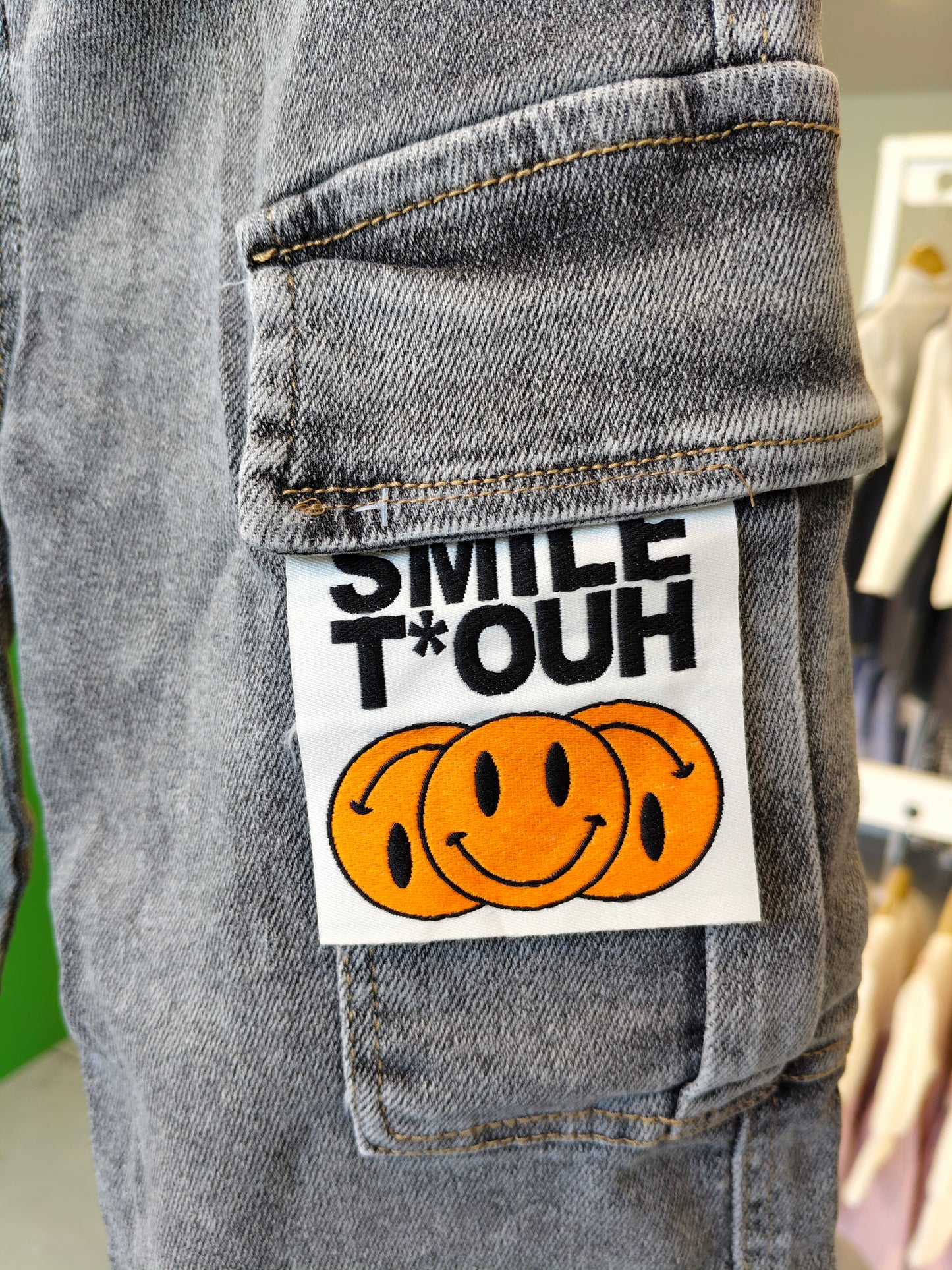 Cargo Straight Fit Denim Jeans for Kids (SIZE 5)