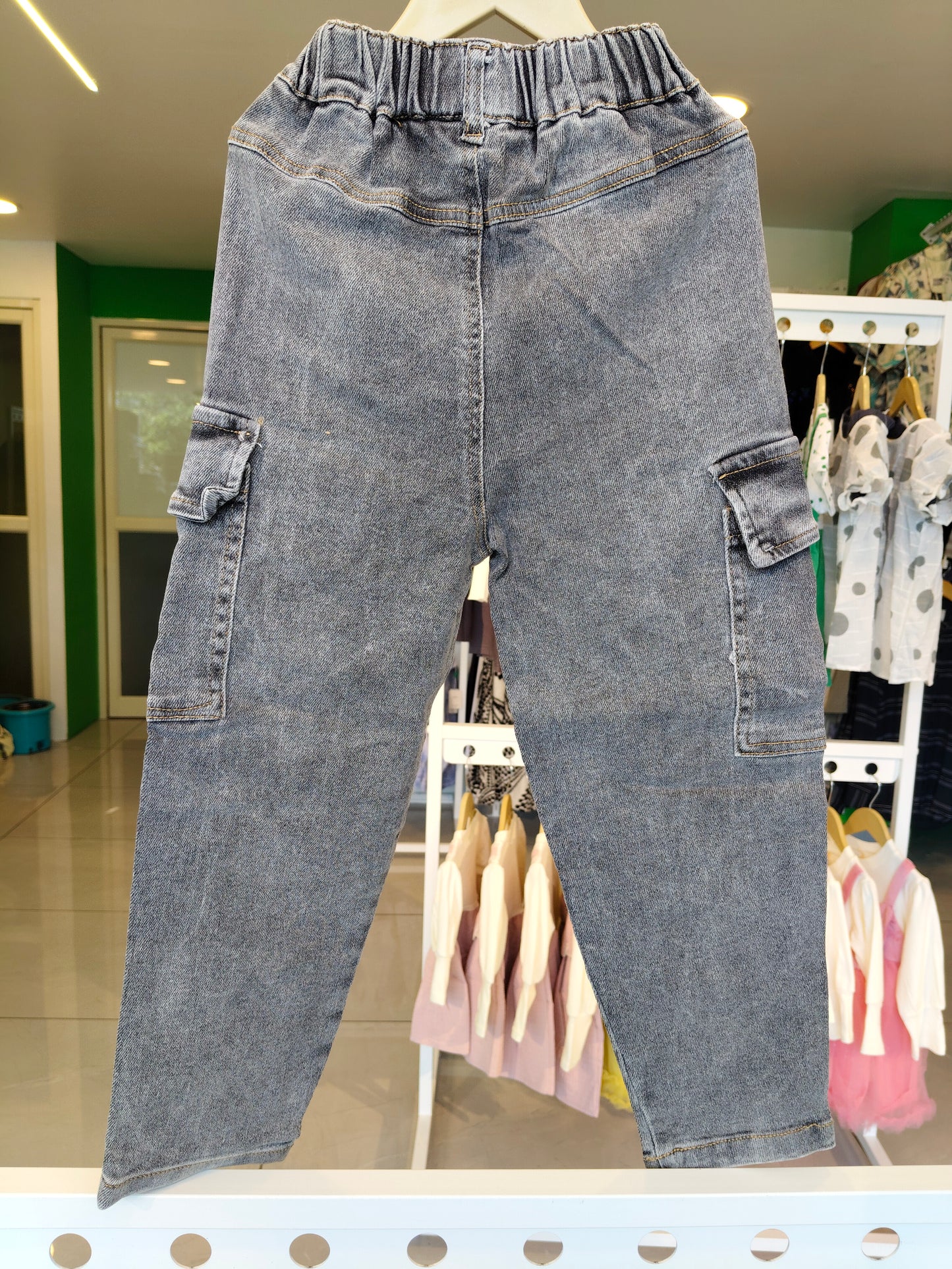 Cargo Straight Fit Denim Jeans for Kids (SIZE 5)