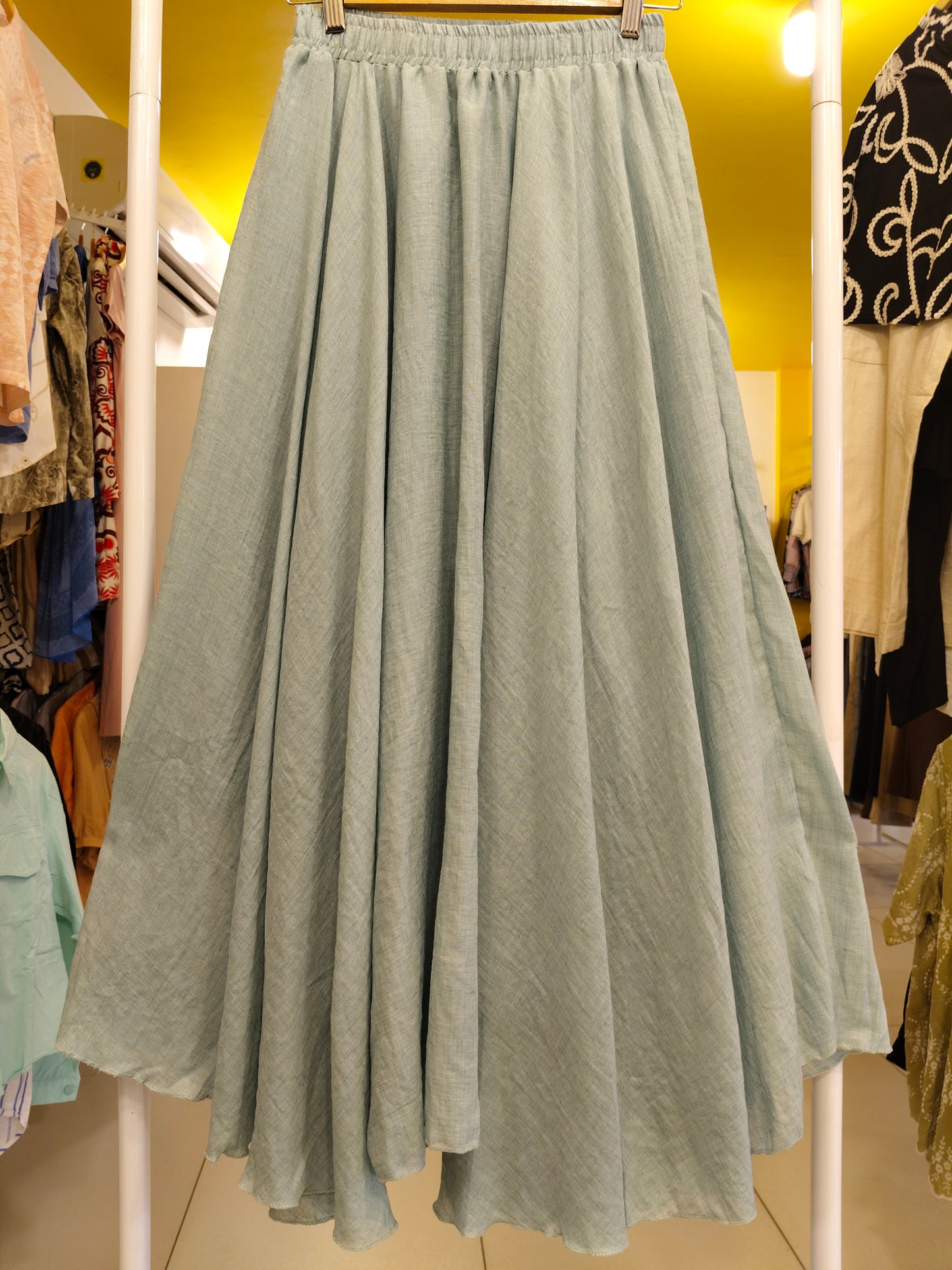 Women's Flared Plain Maxi Skirt