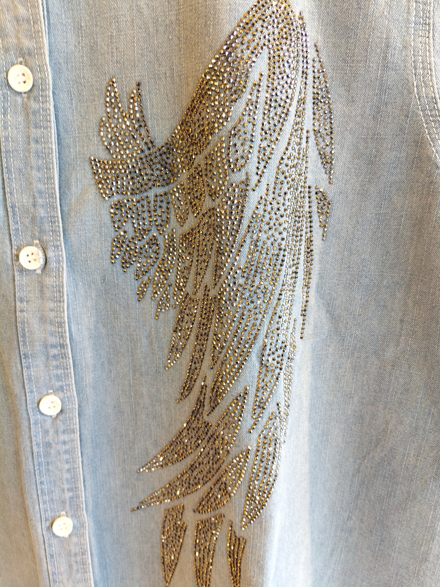 Studded Denim Shirt for women (FREE SIZE)