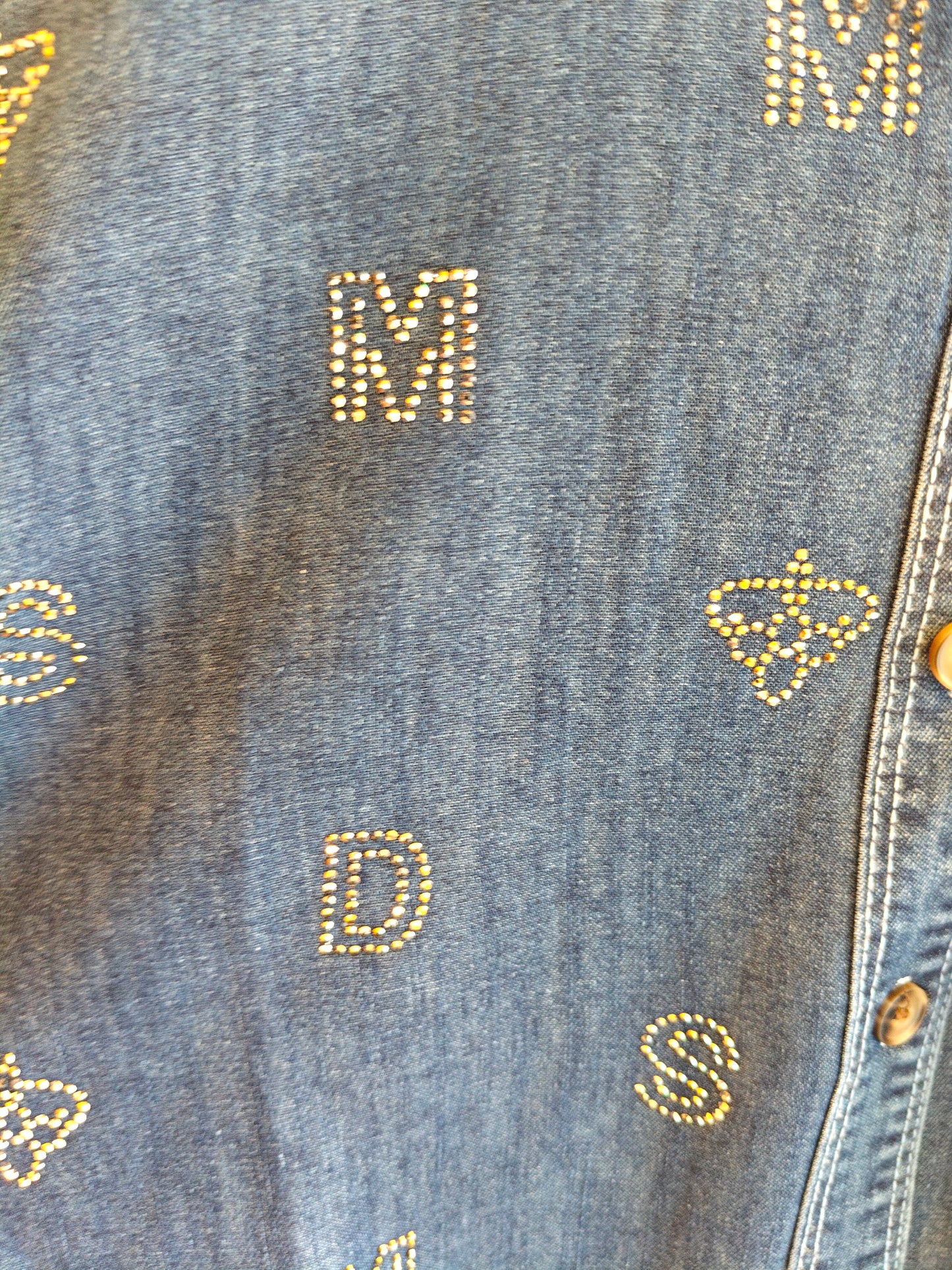 Studded Denim Shirt (FREE SIZE)