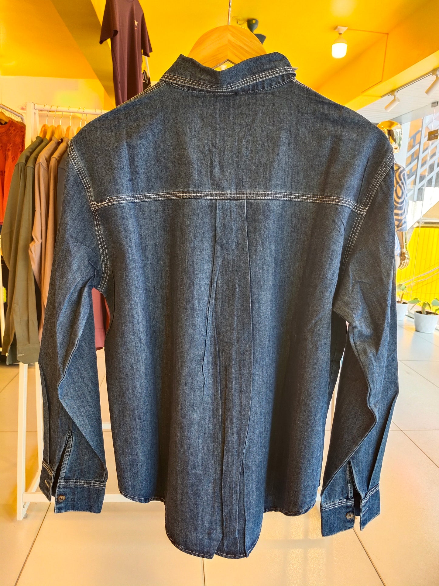 Studded Denim Shirt (FREE SIZE)