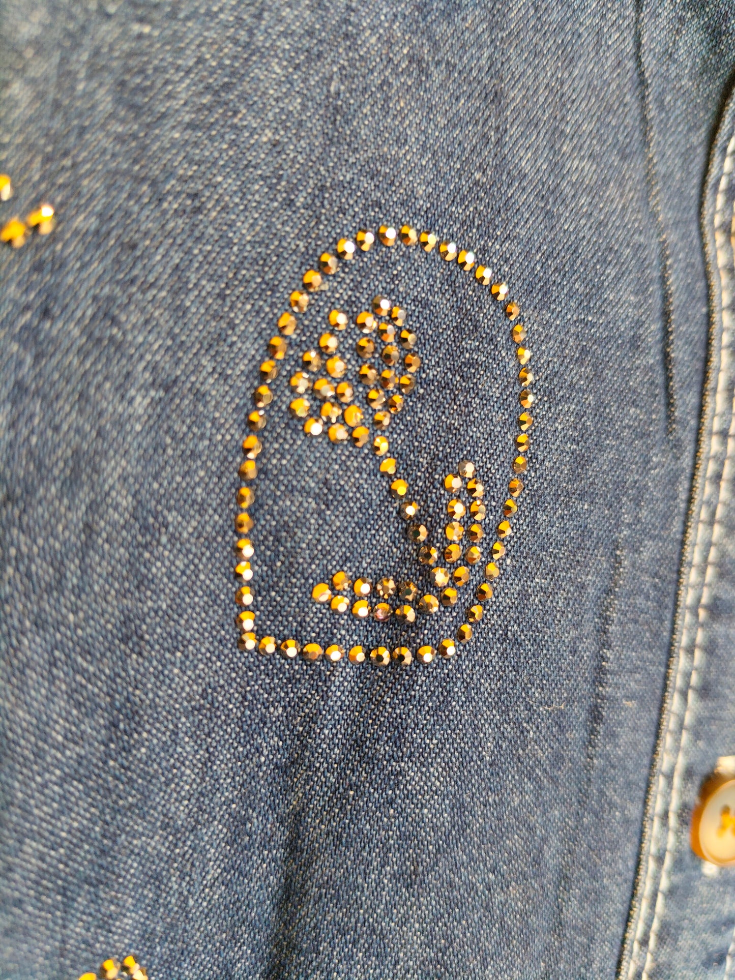 Studded Denim Shirt for Women (FREE SIZE)