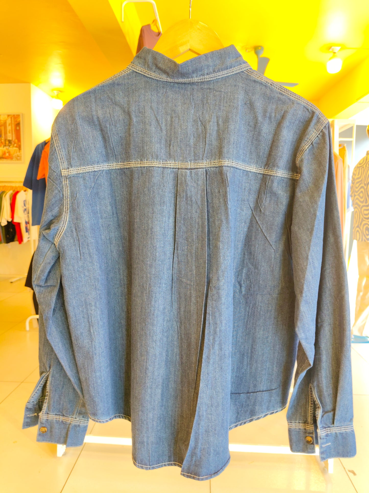 Studded Denim Shirt for Women (FREE SIZE)