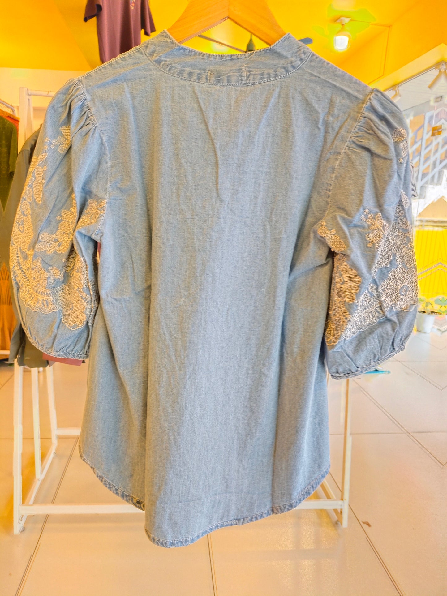 Ladies Embroidered Denim Top (LARGE)