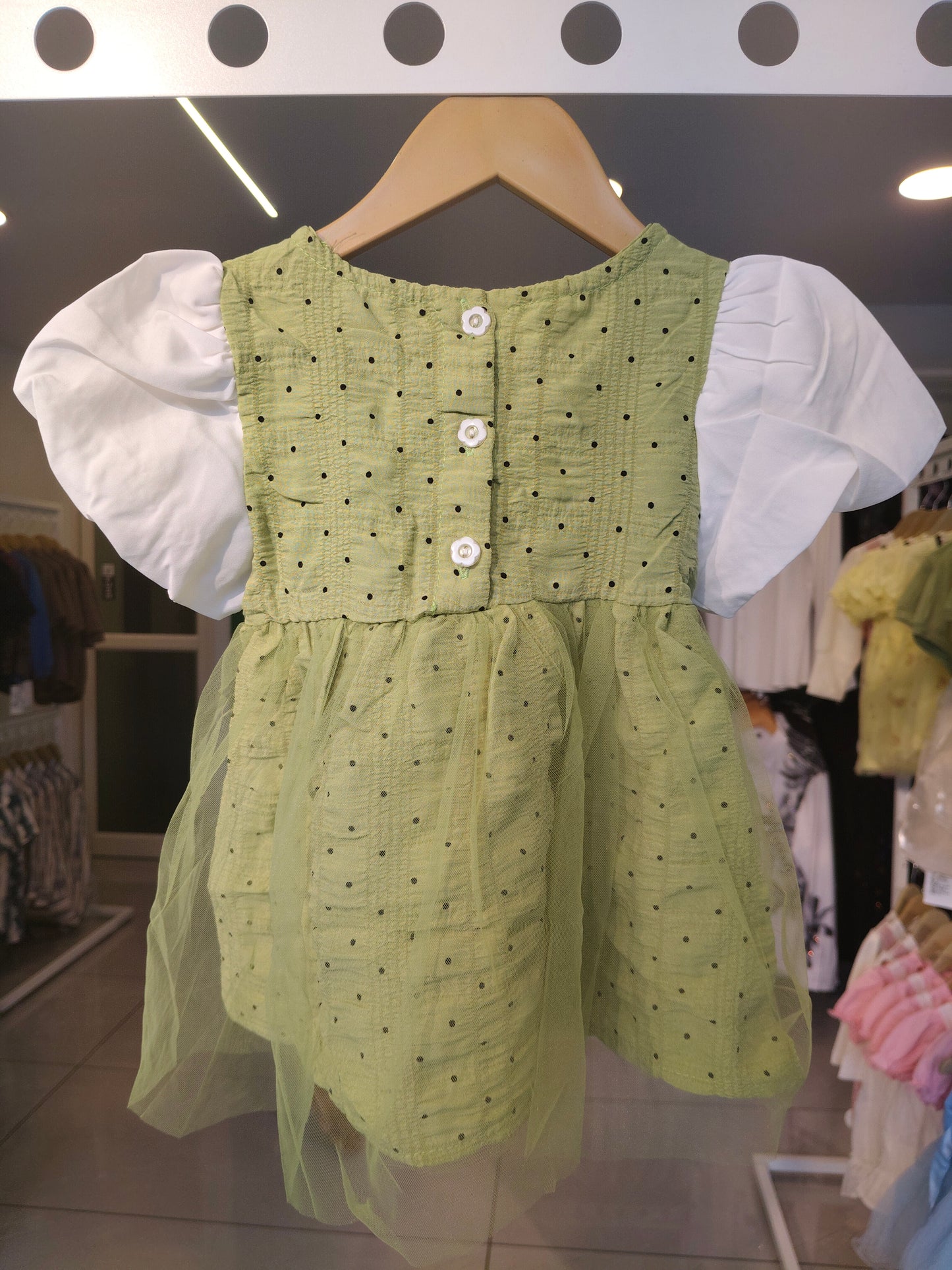 Toddler Girls' Dotted Tulle Dress ( SIZE 90)