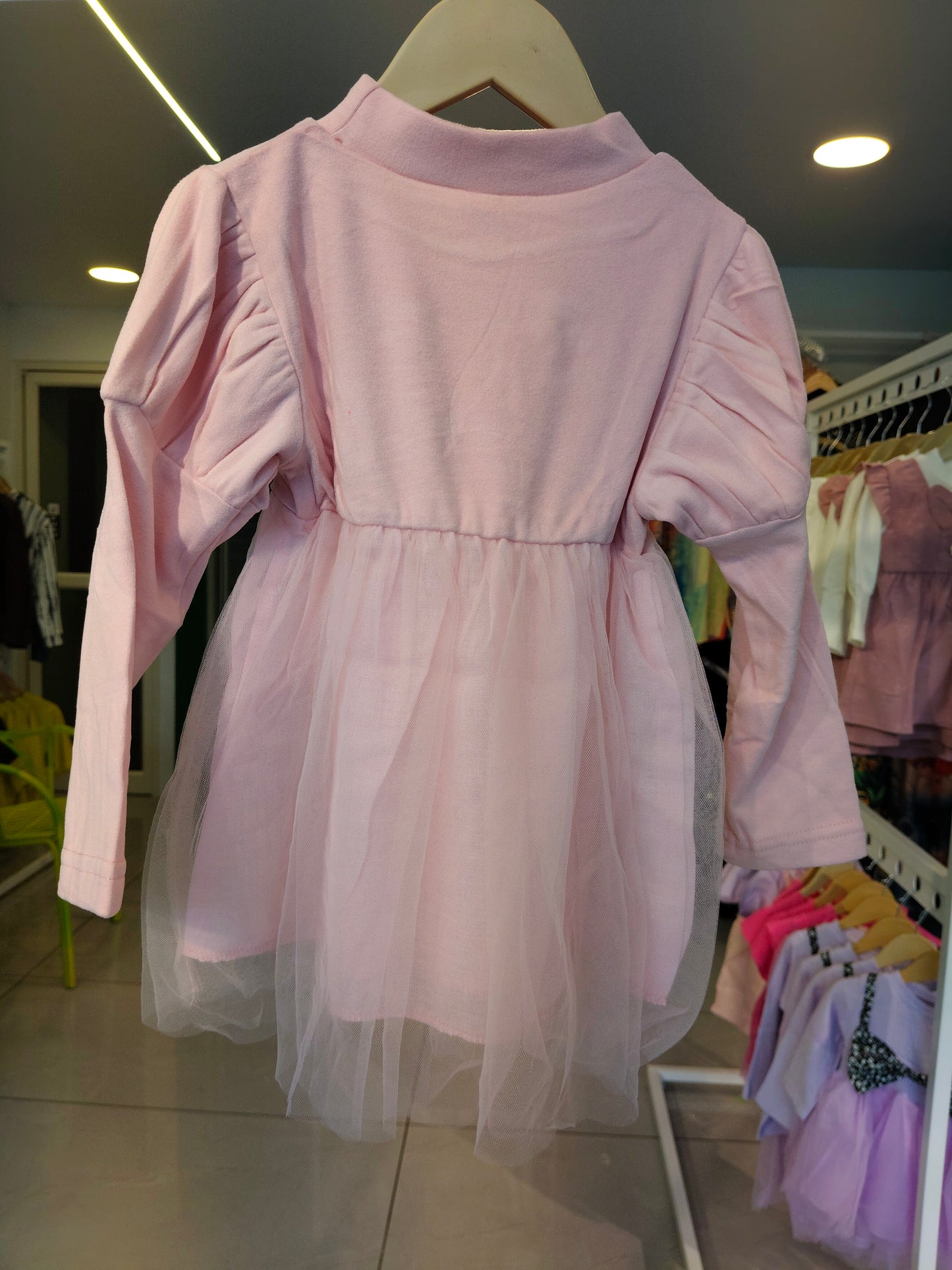 Toddler Girls' Tulle Floral Applique Dress (LARGE)