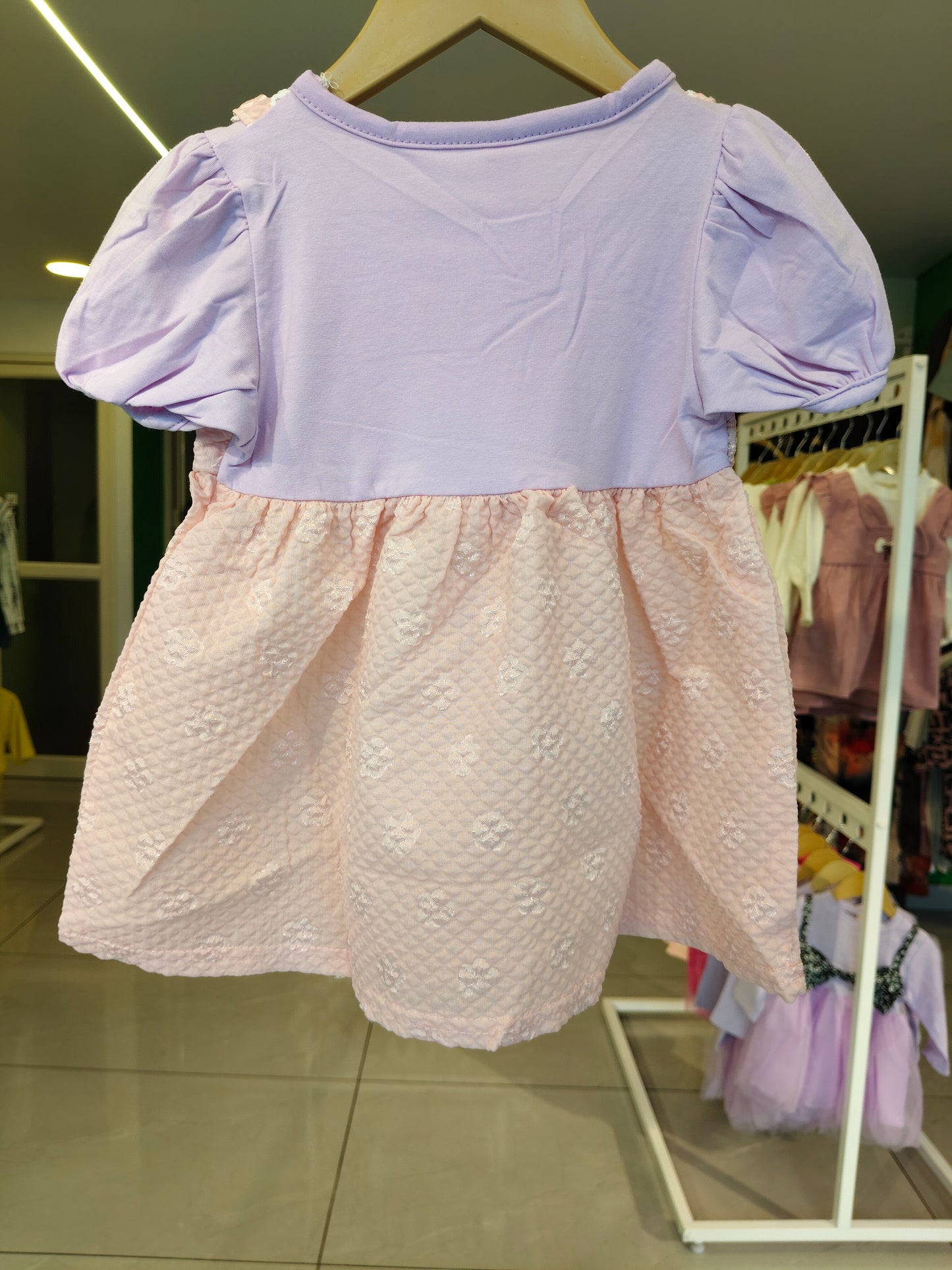 Toddler Girls' Bow Front Dress (SIZE 90)