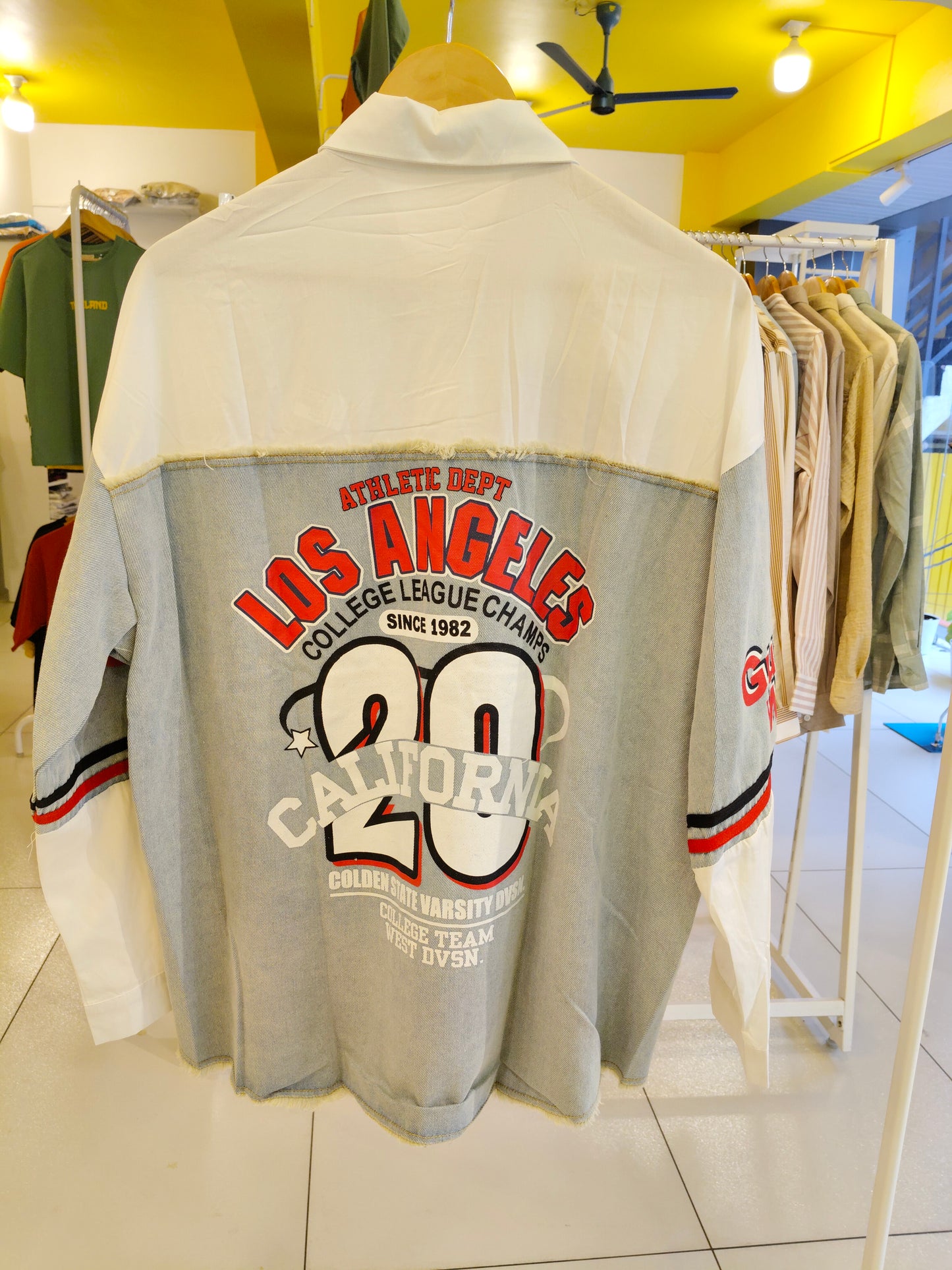 Spliced Denim & White Shirt for Women (FREE SIZE)