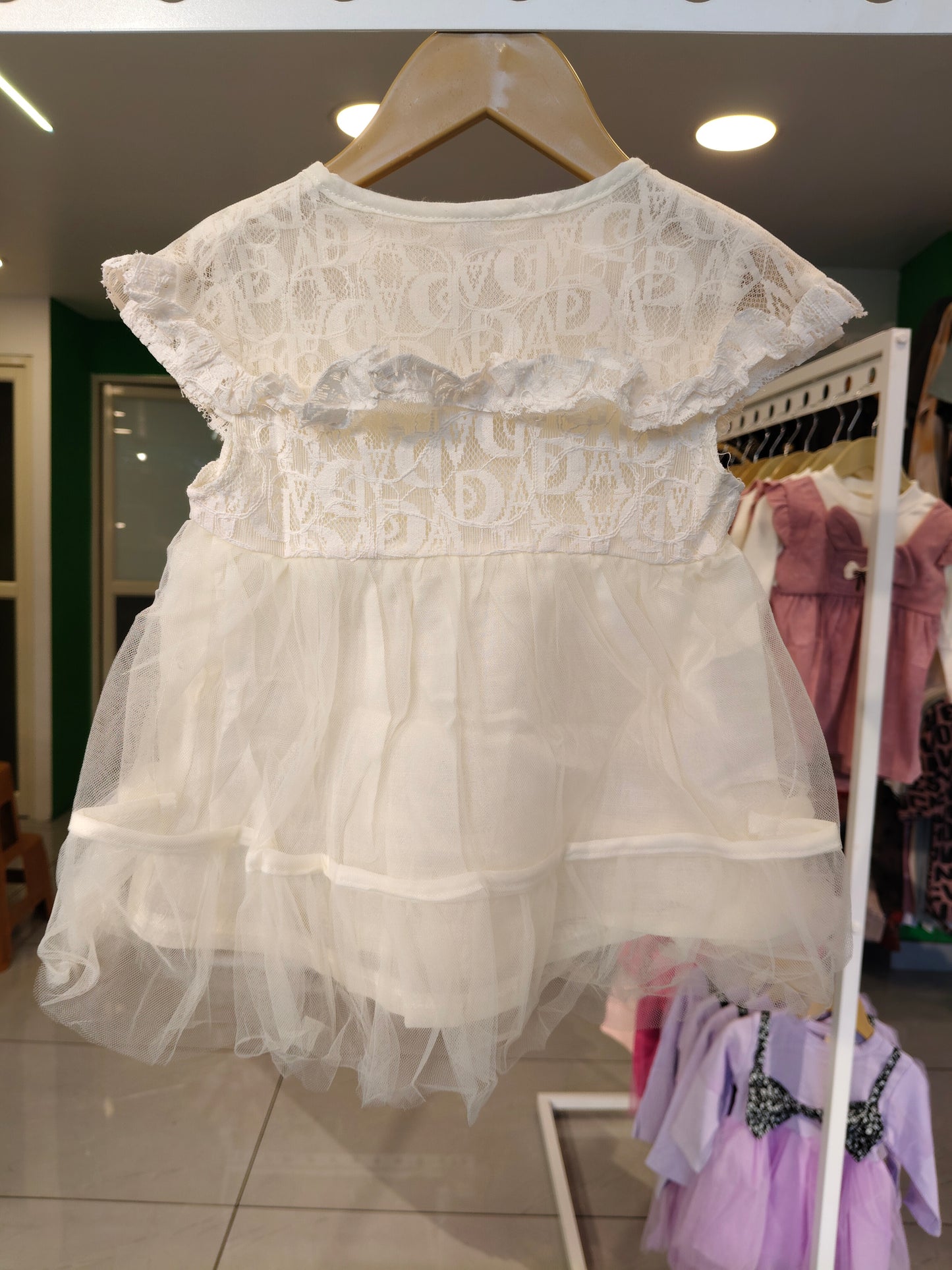 Toddler Girls' Tulle Lace Dress (SIZE 90)