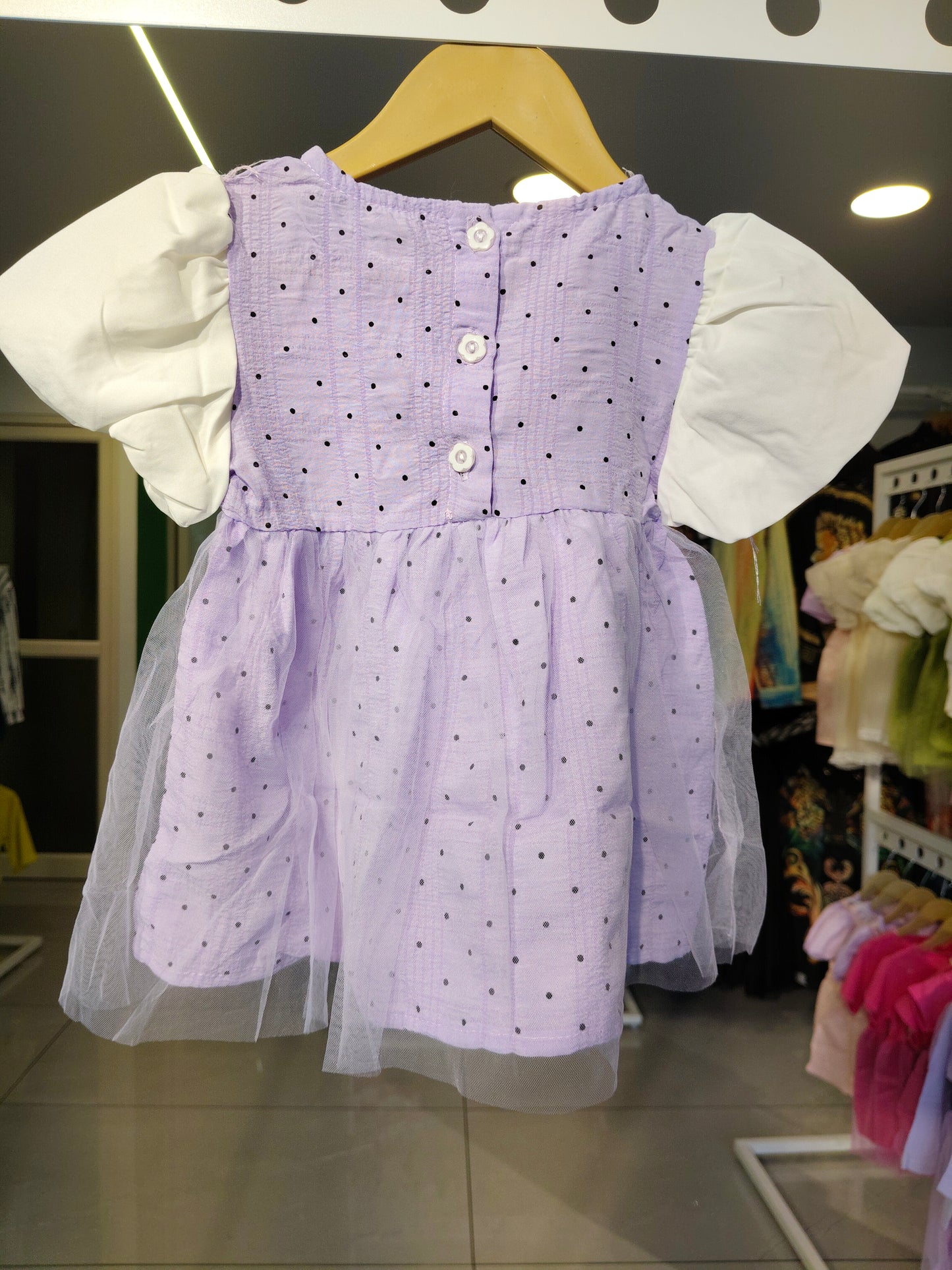 Toddler Girls' Dotted Tulle Dress (SIZE 100)