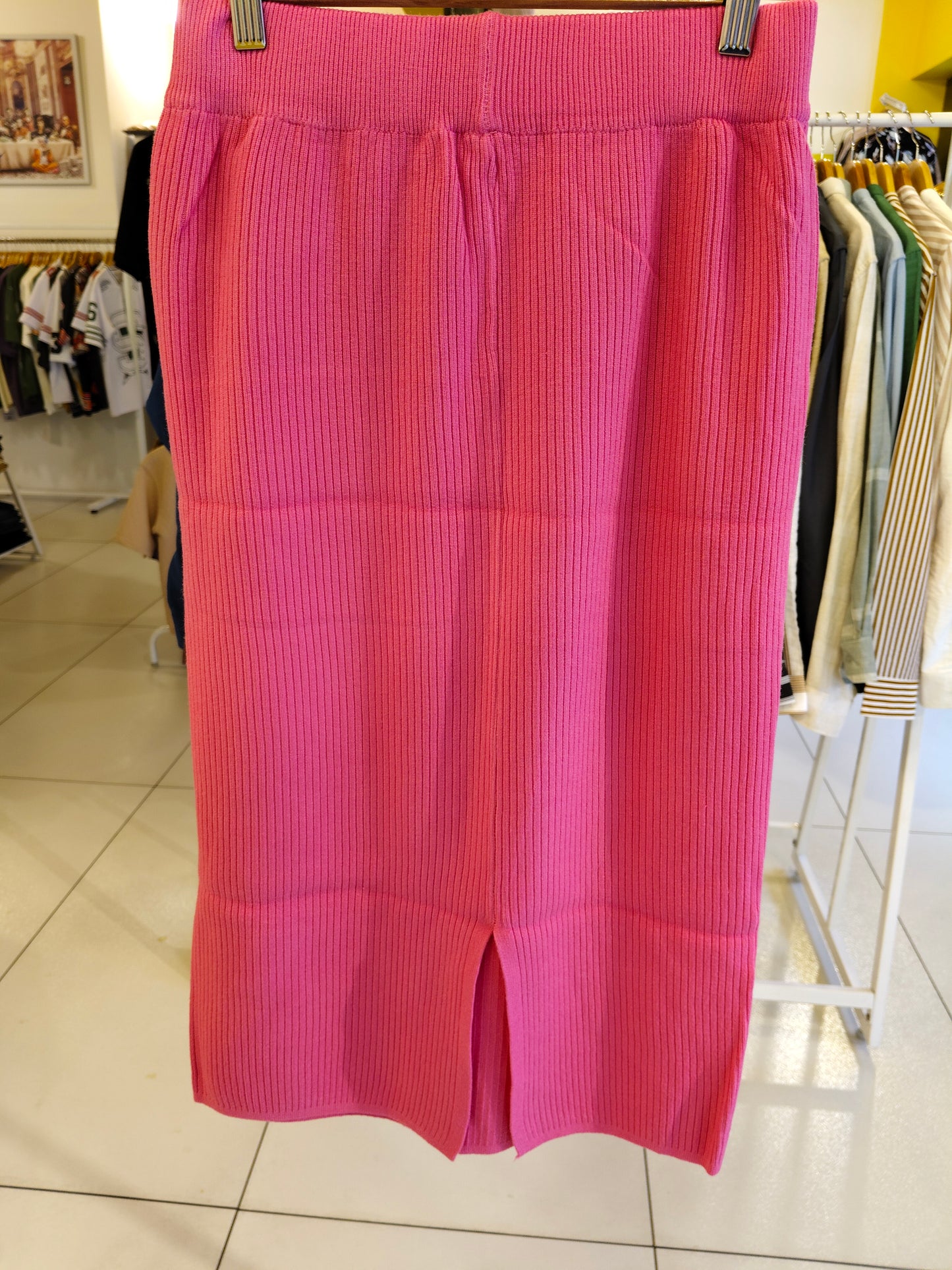 Women's Ribbed Knit Pencil Skirt