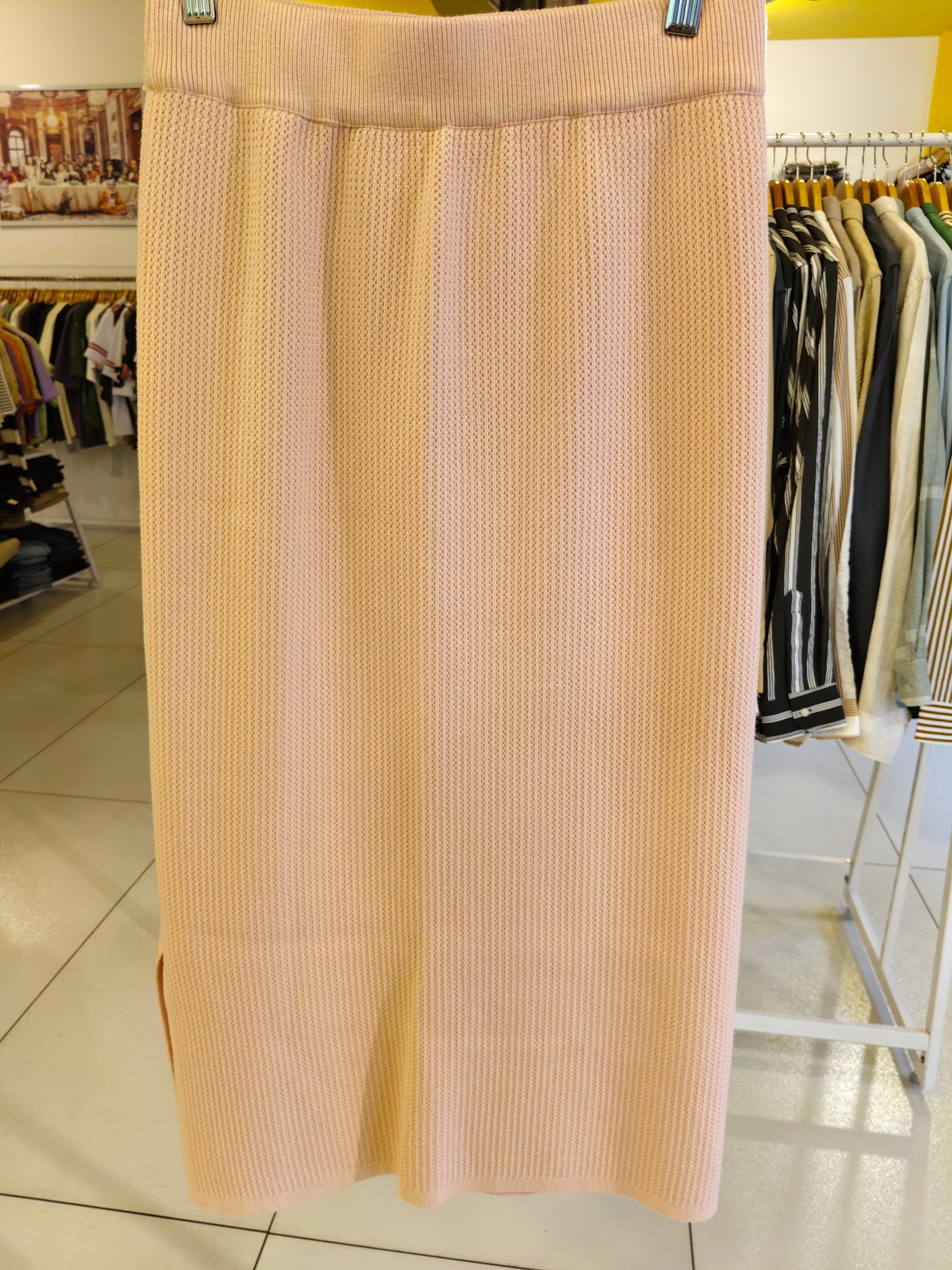Women's Ribbed Knit Pencil Skirt