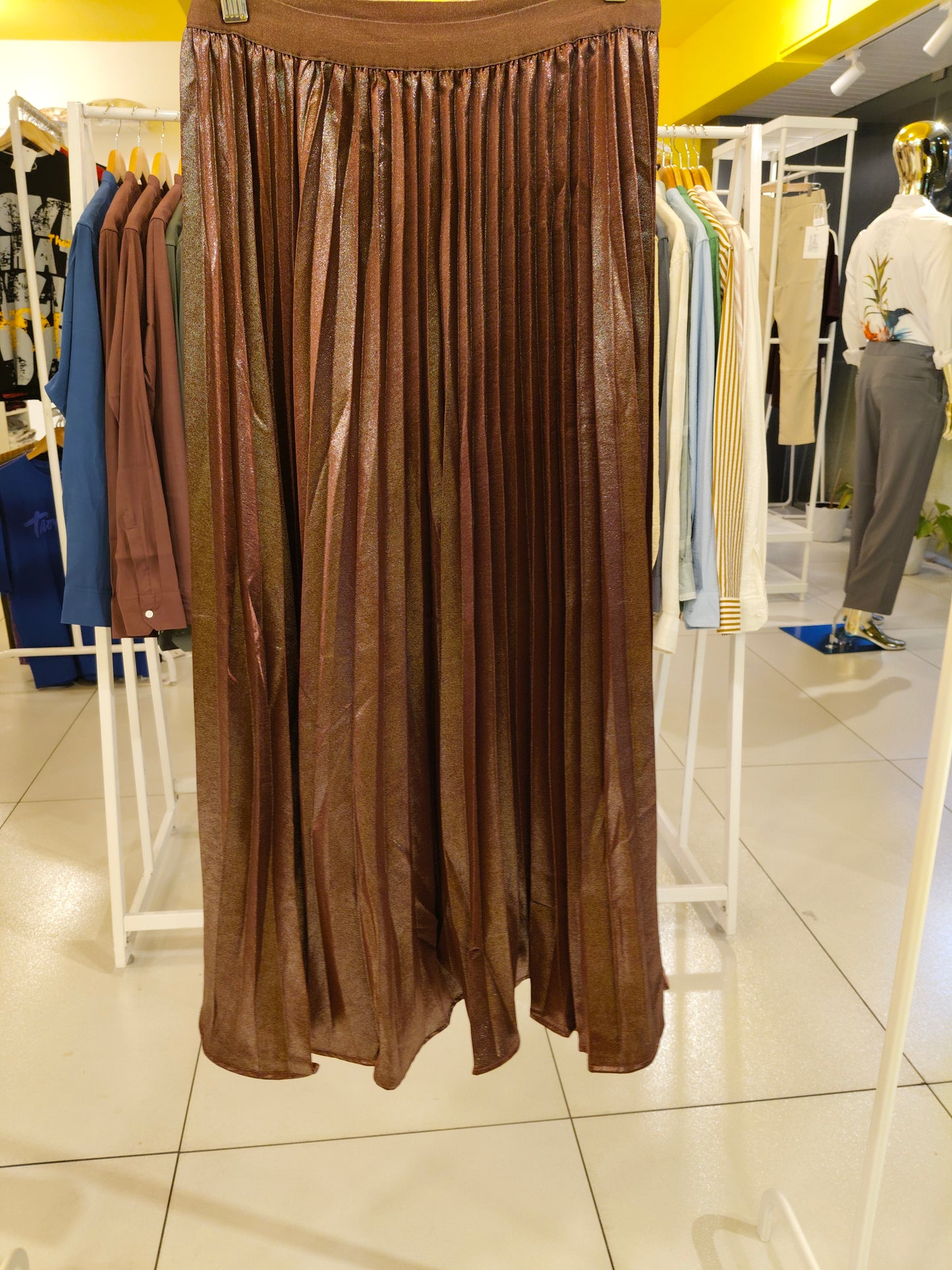 Women's Metallic Pleated Skirt
