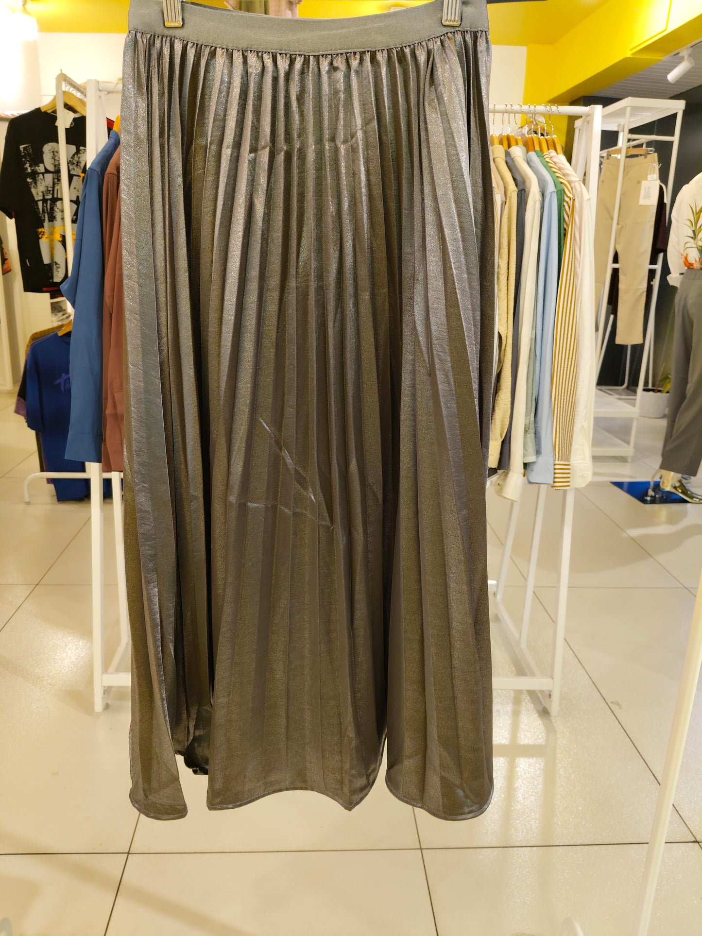 Women's Metallic Pleated Skirt