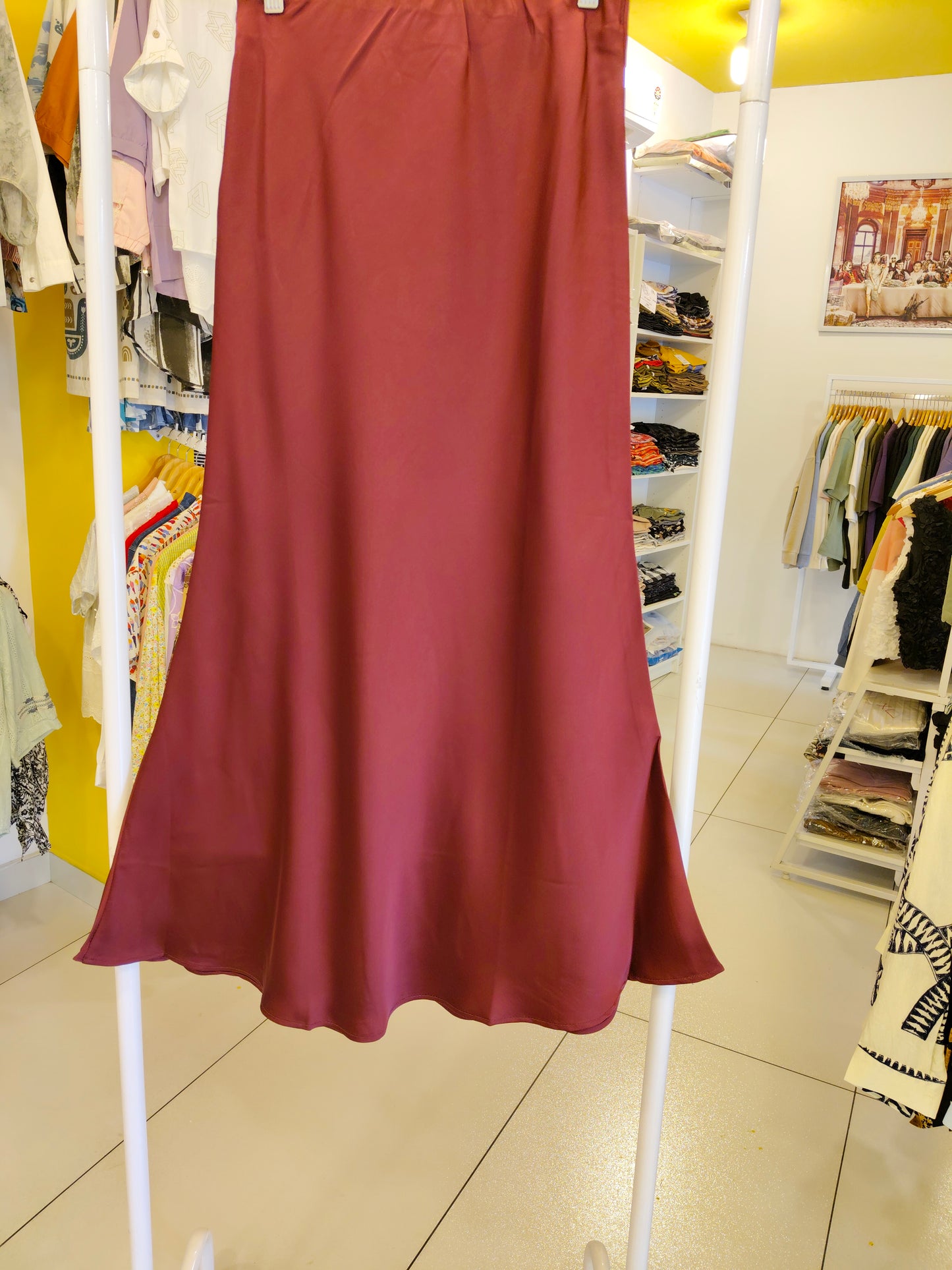 Women's Satin Midi Skirt