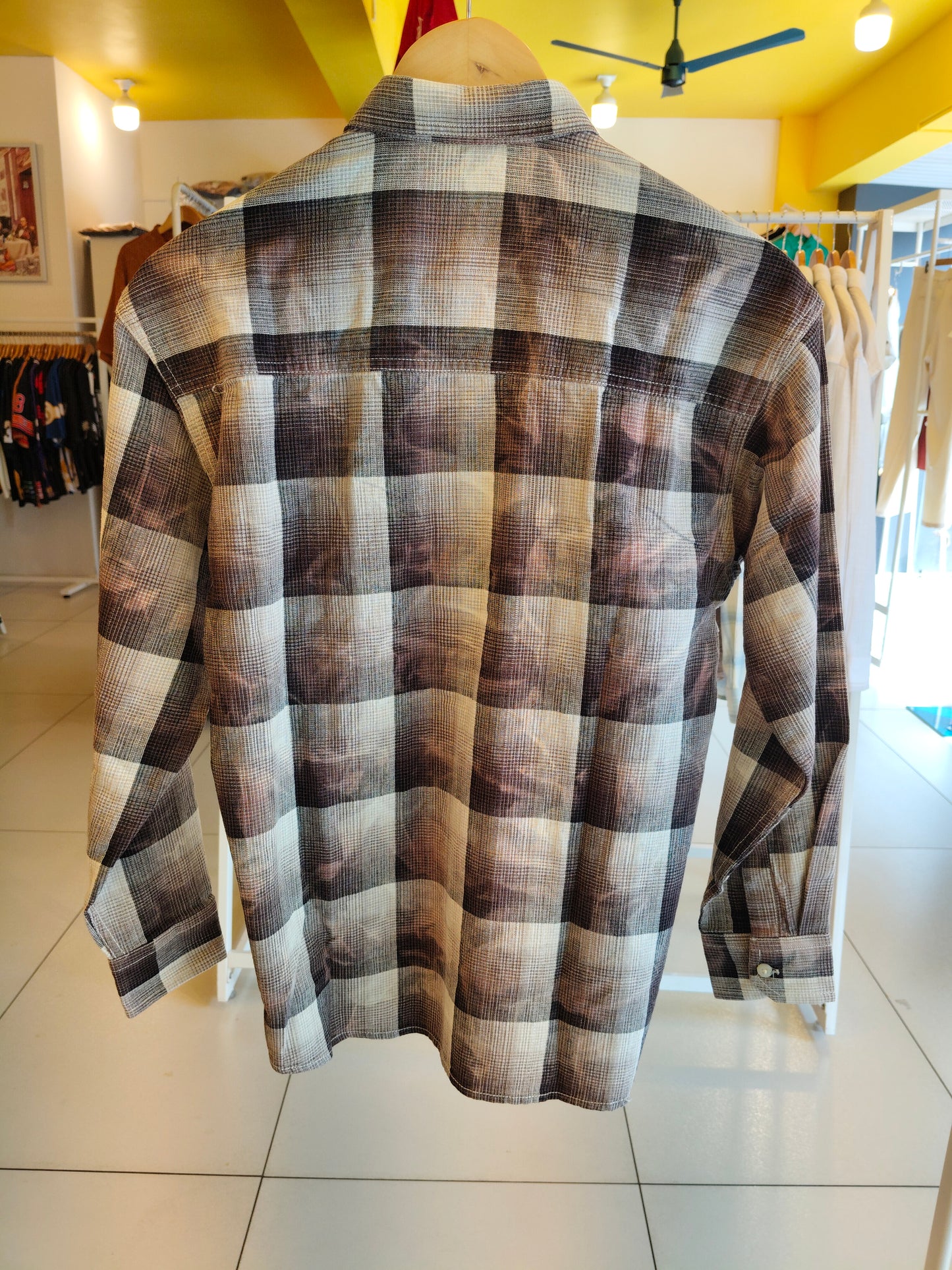 Oversized Drop Shoulder Linen Shirt for Men (SMALL)