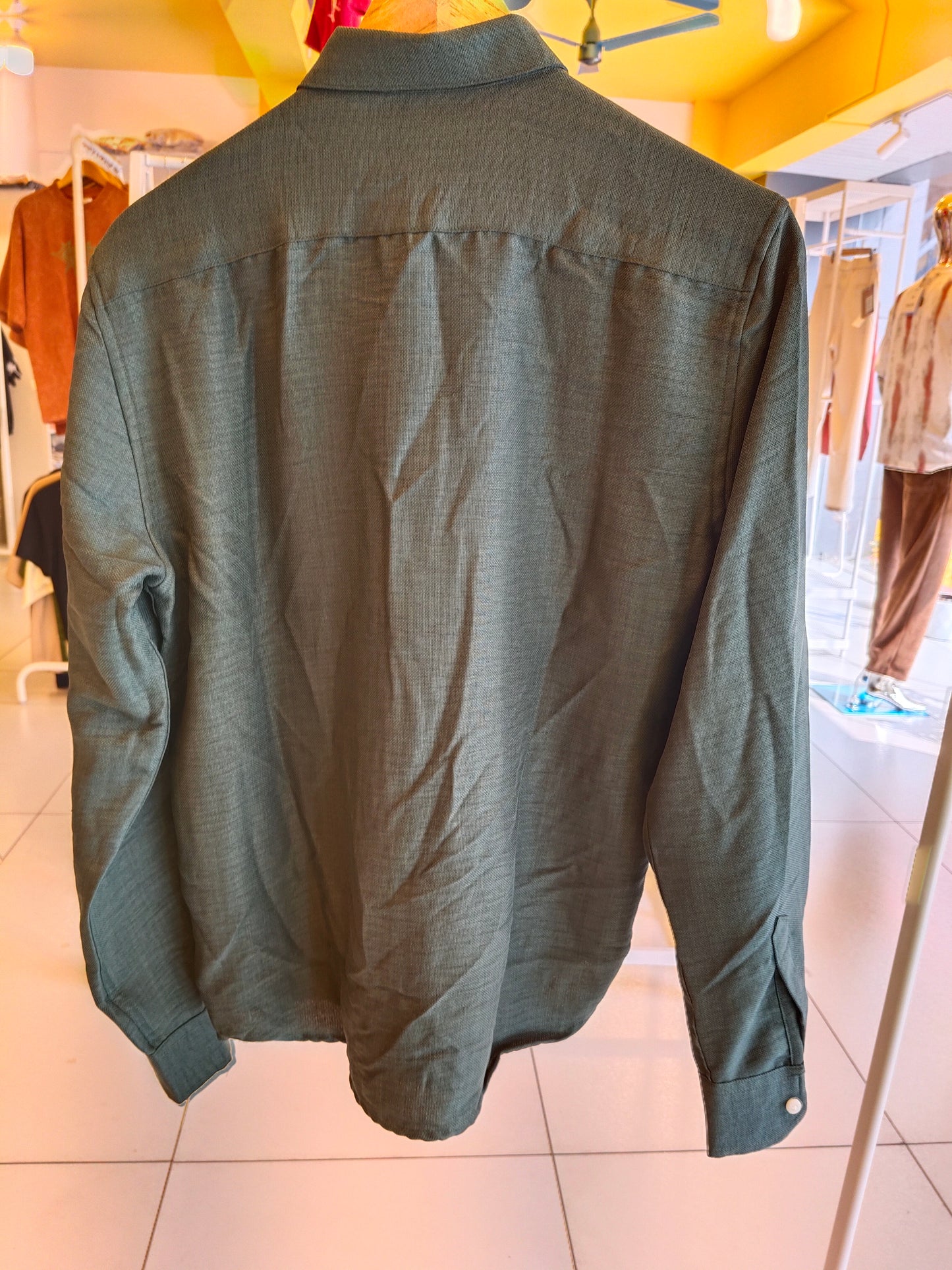 Oversized Drop Shoulder Linen Shirt for Men (2XL)