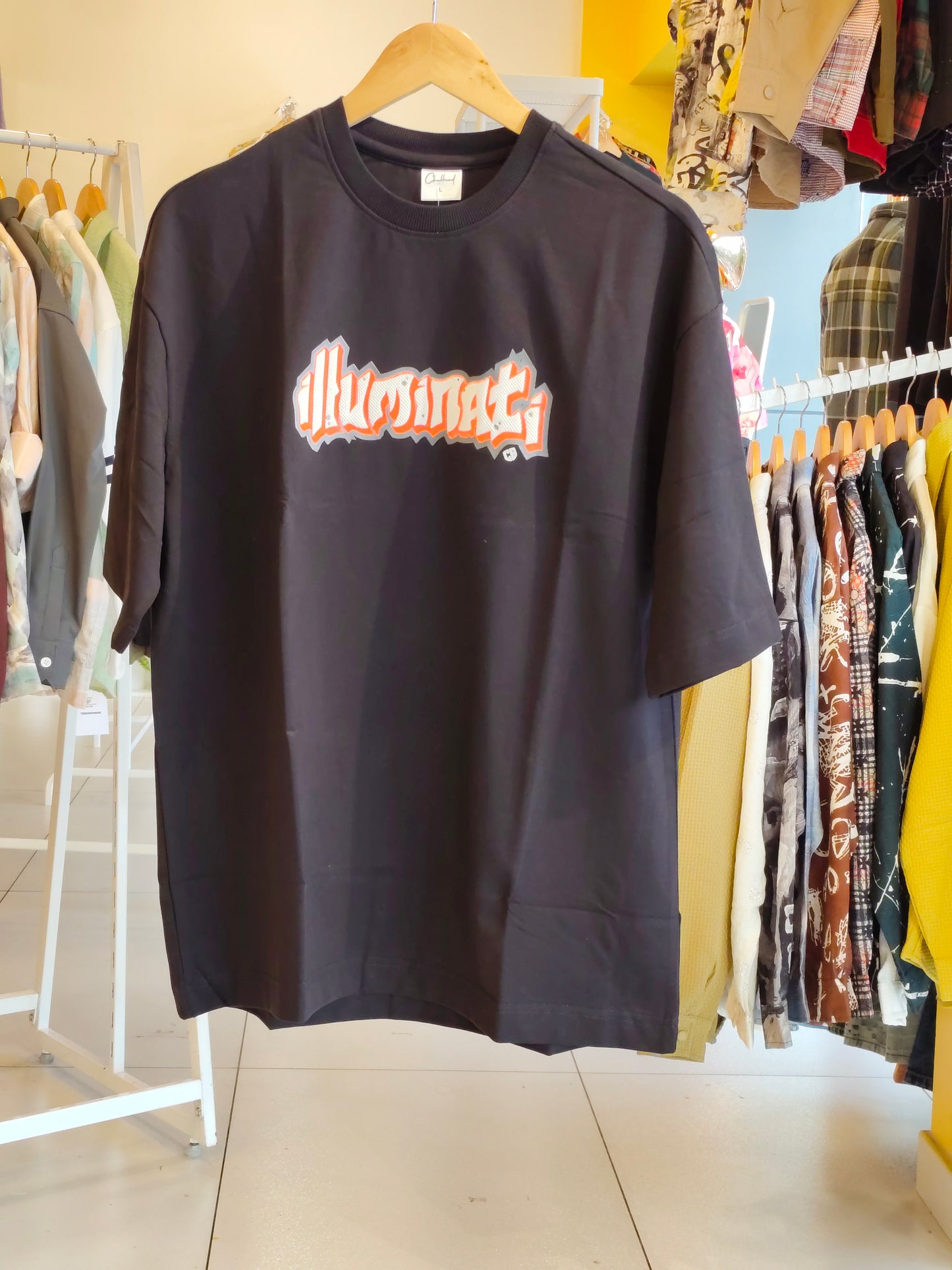 NEXT Printed Oversized Fit Round Neck T-shirt (Large)