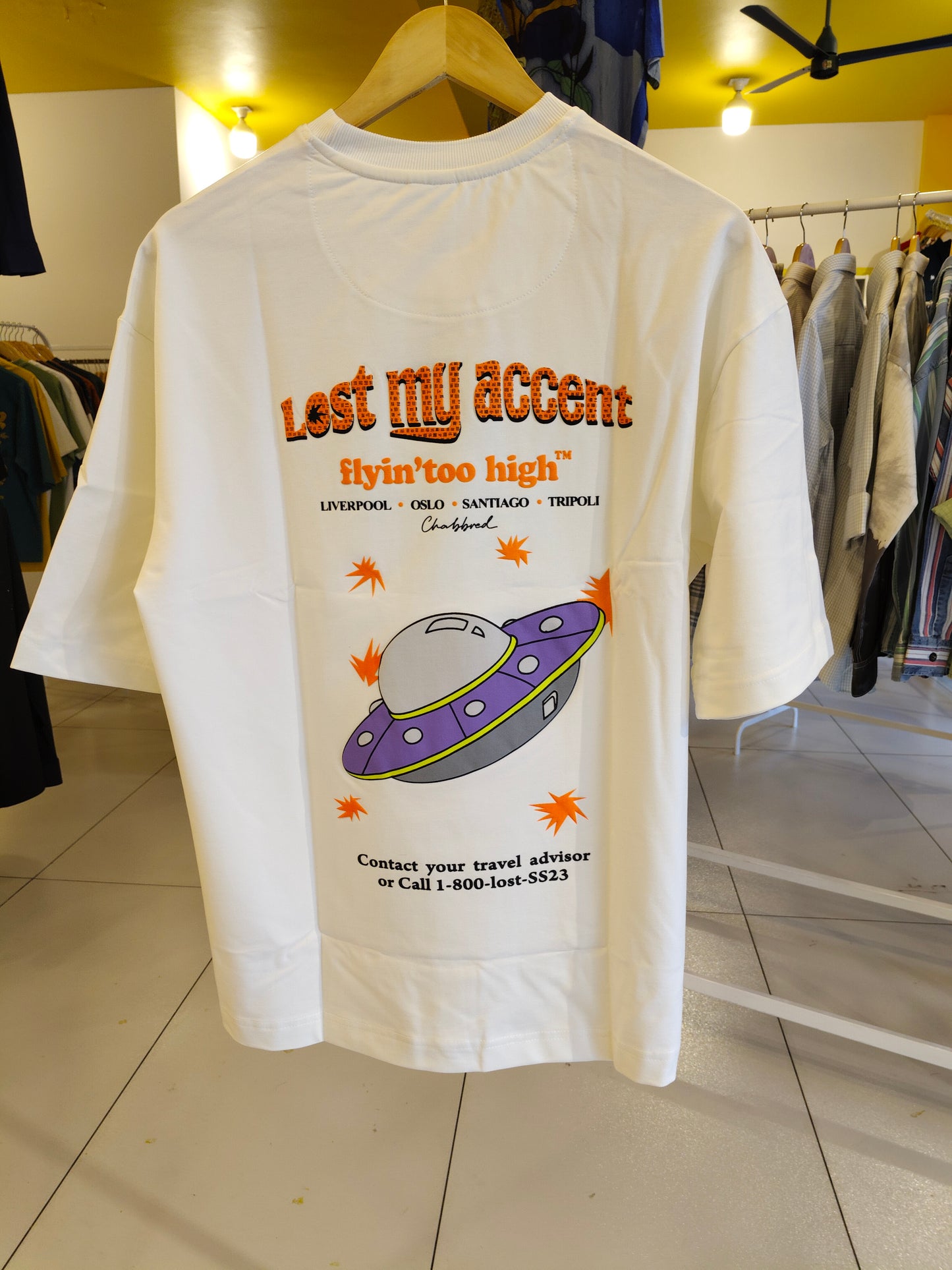 NEXT Printed Oversized Fit Round Neck T-shirt (LARGE)