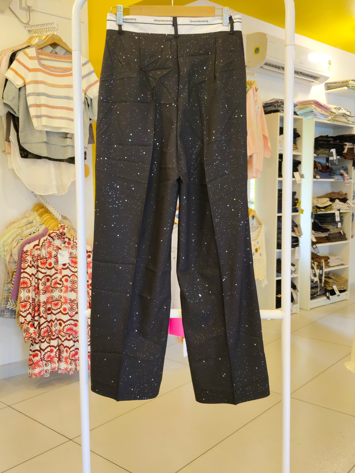Loose Fit Party Wear Pants For Women (XL)