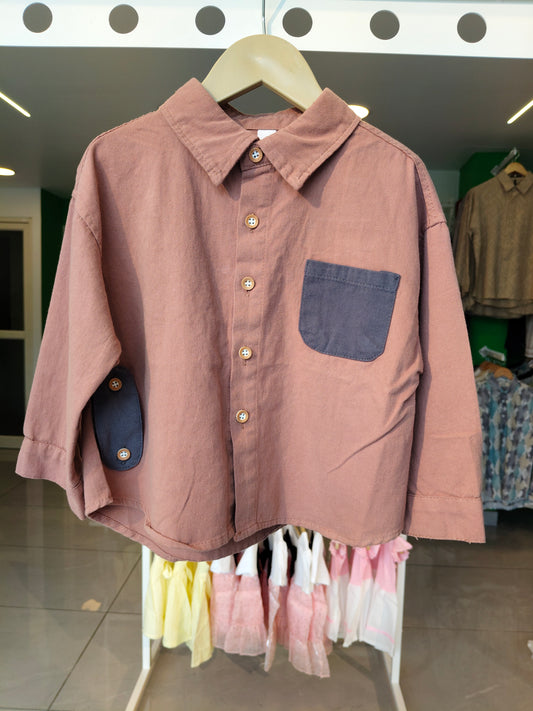 Oversized Drop Shoulder Shirt for Boys  (SIZE  100)
