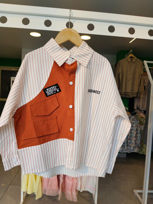 Oversized Drop Shoulder Shirt for Boys  (SIZE  100)