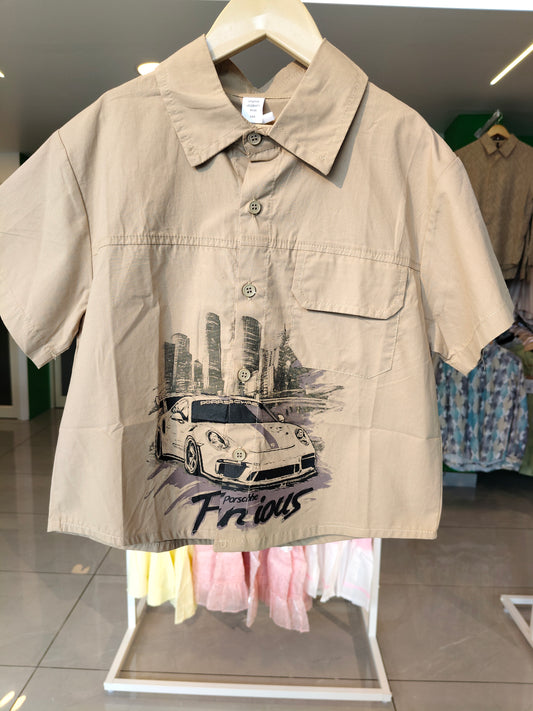 Oversized Drop Shoulder Shirt for Boys  (SIZE  90)