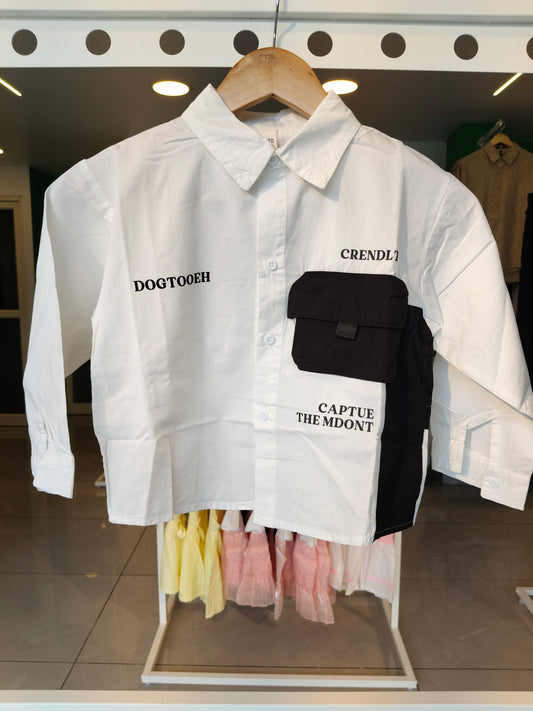 Oversized Drop Shoulder Shirt for Boys  (SIZE  140)