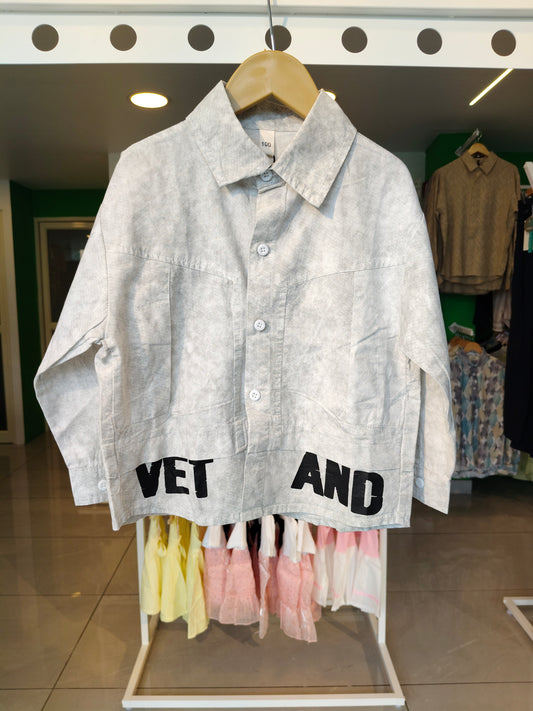 Oversized Drop Shoulder Shirt for Boys  (SIZE  130)