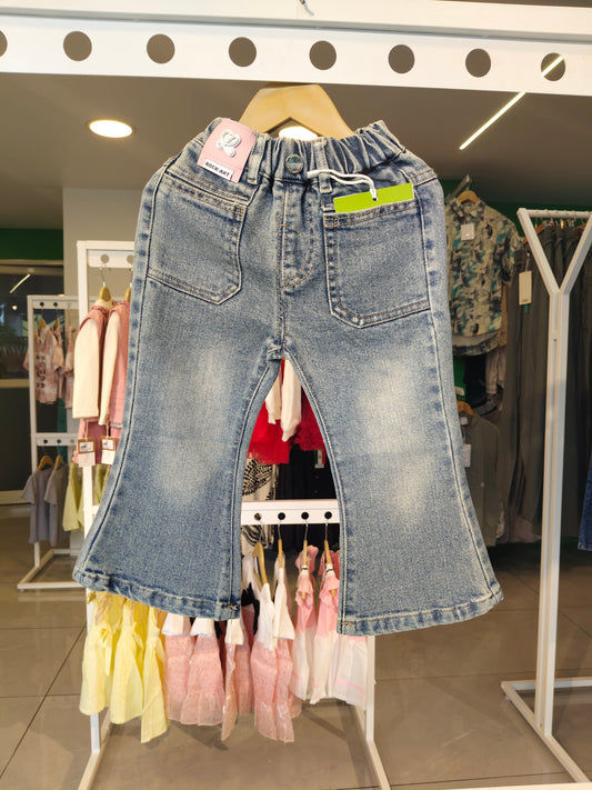 Bell Bottom Denim Jeans for Girls  (SIZE  110)