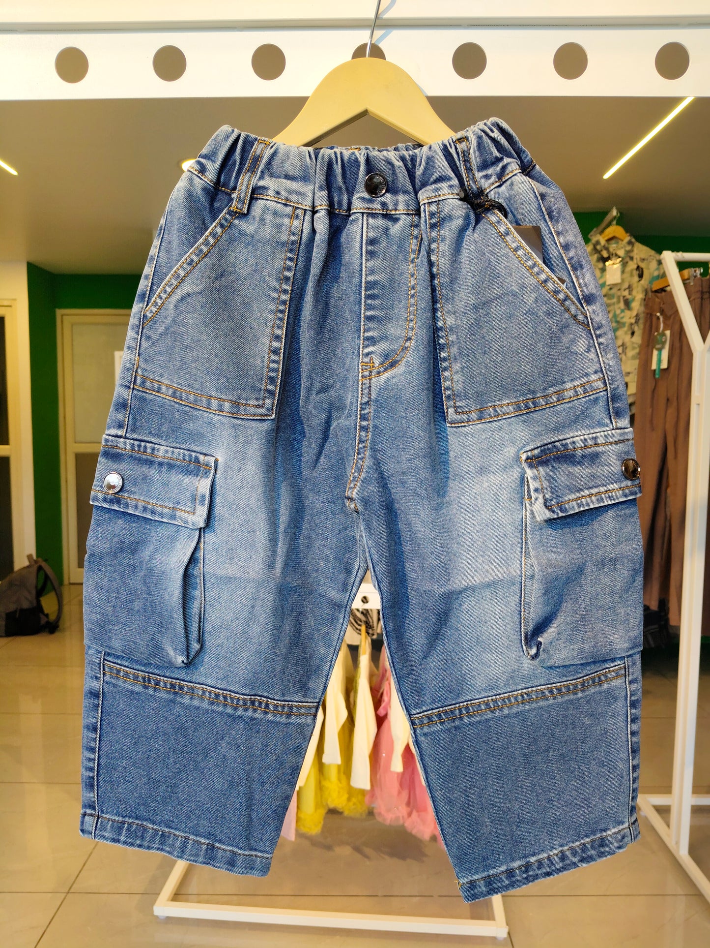 Cargo Denim Jeans for Kids   (SIZE 90)