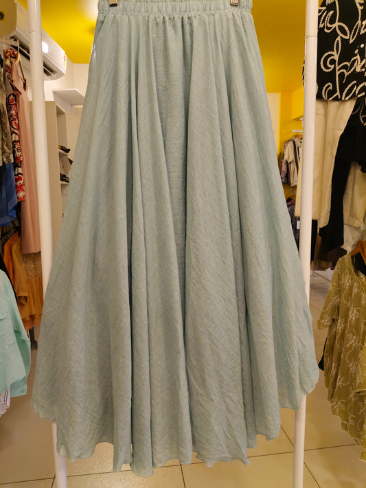 Women's Flared Plain Maxi Skirt