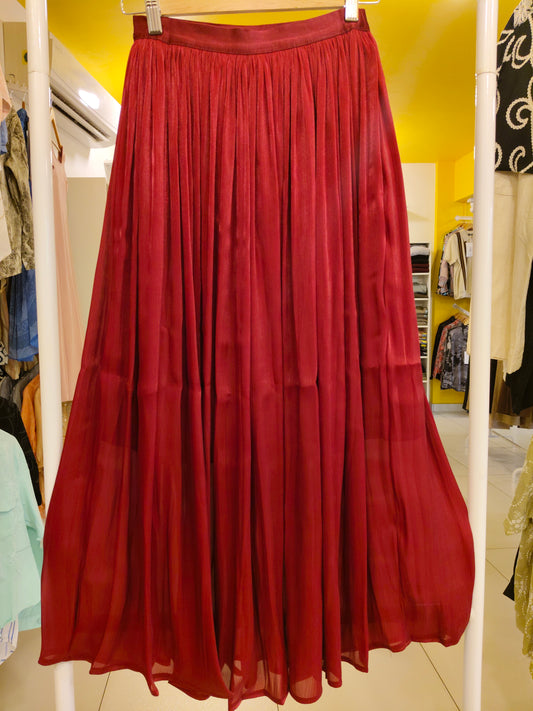 Women's Pleated Flared Maxi Skirt