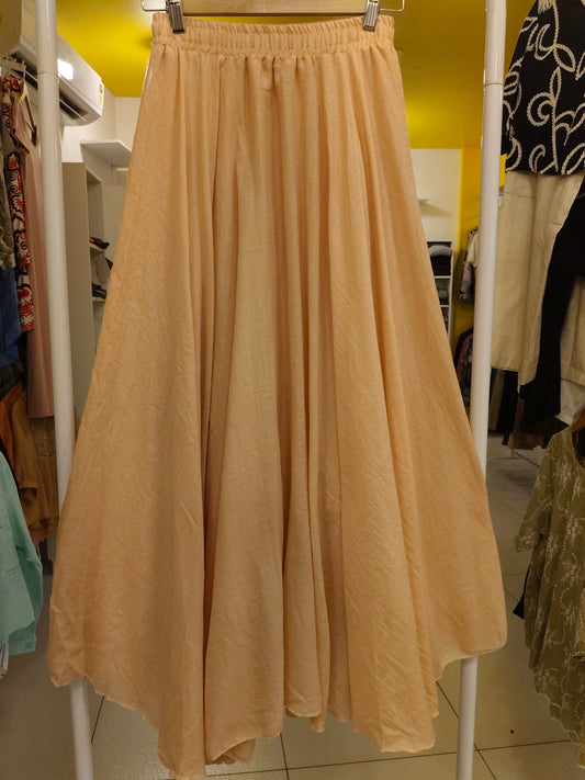 Women's Flared Plain Maxi Skirt