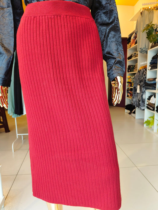 Women's Ribbed Knit Bodycon Maxi Skirt