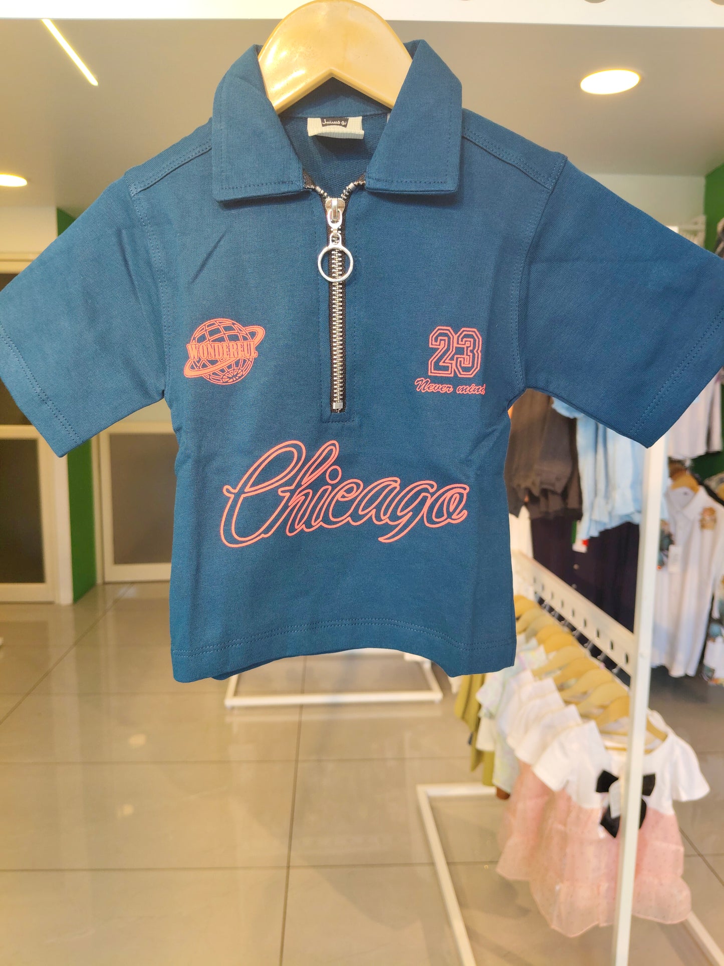 Kids' Zip-Up Polo T-Shirt  (1 year)