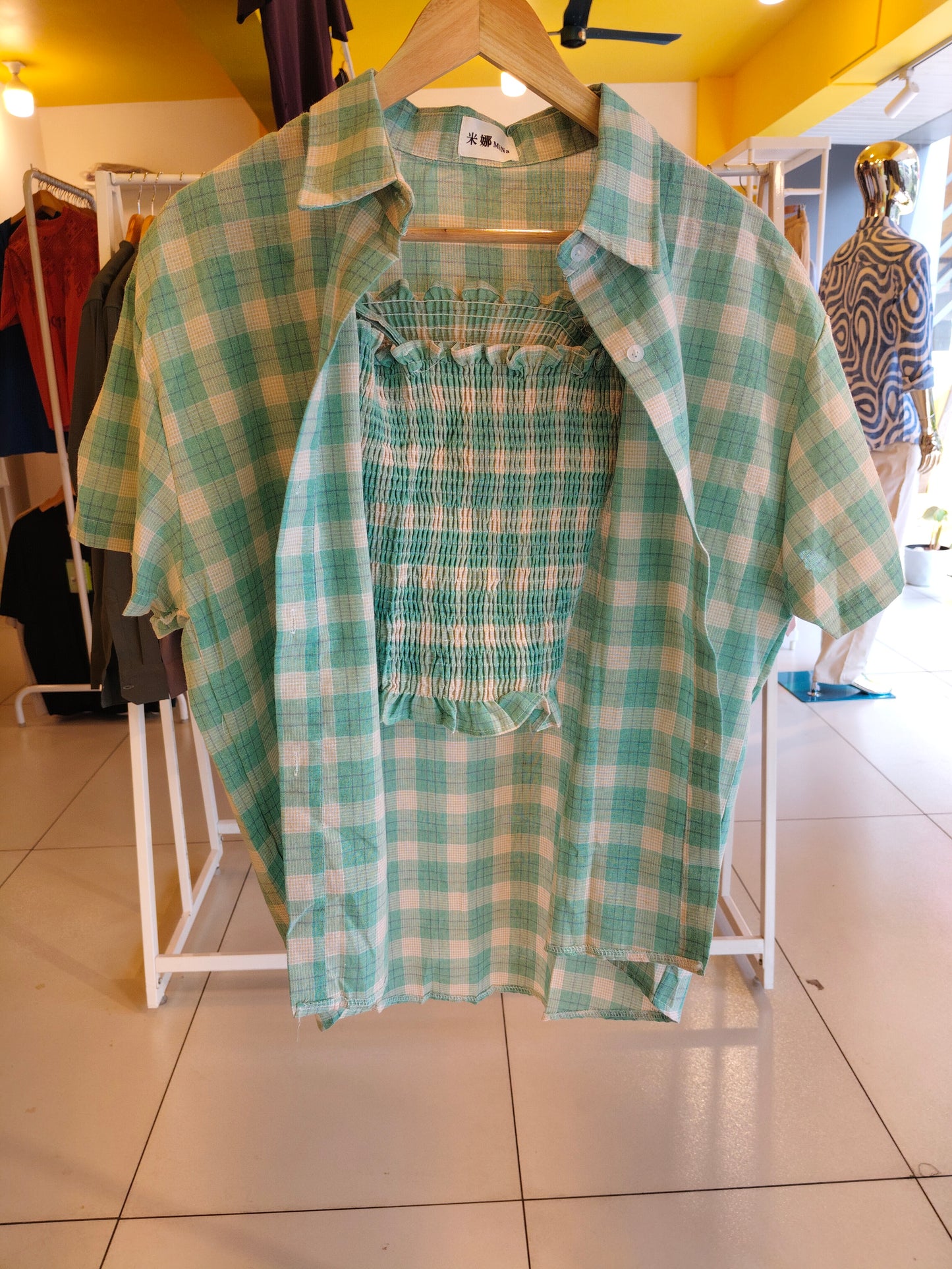 Korean Checked Shirt with Inner (FREE SIZE)