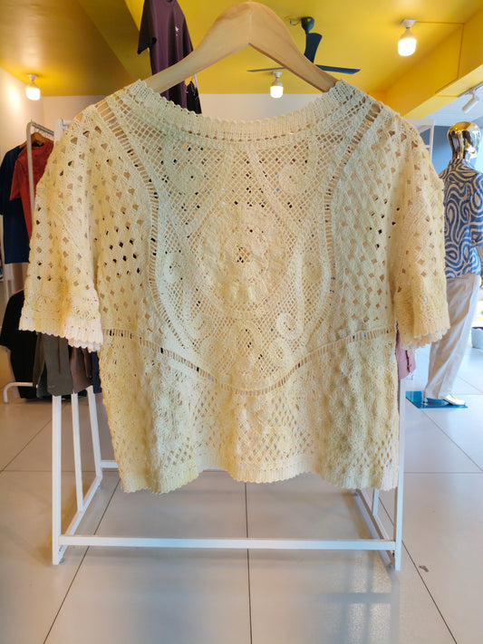 Women Crochet Knit Top  (FREE SIZE)