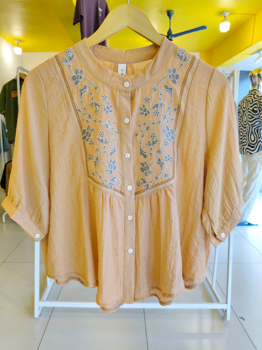 Ladies Embroidered Top  (FREE SIZE)