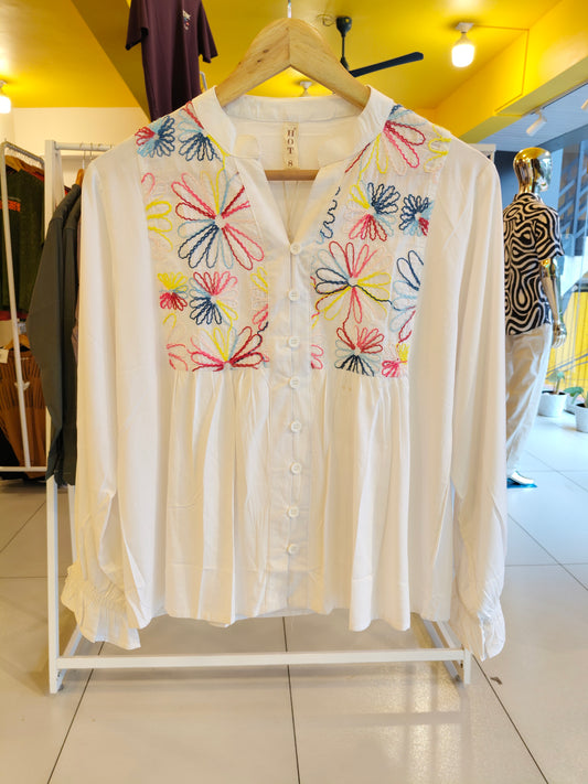 Ladies Embroidered Top   (FREE SIZE)