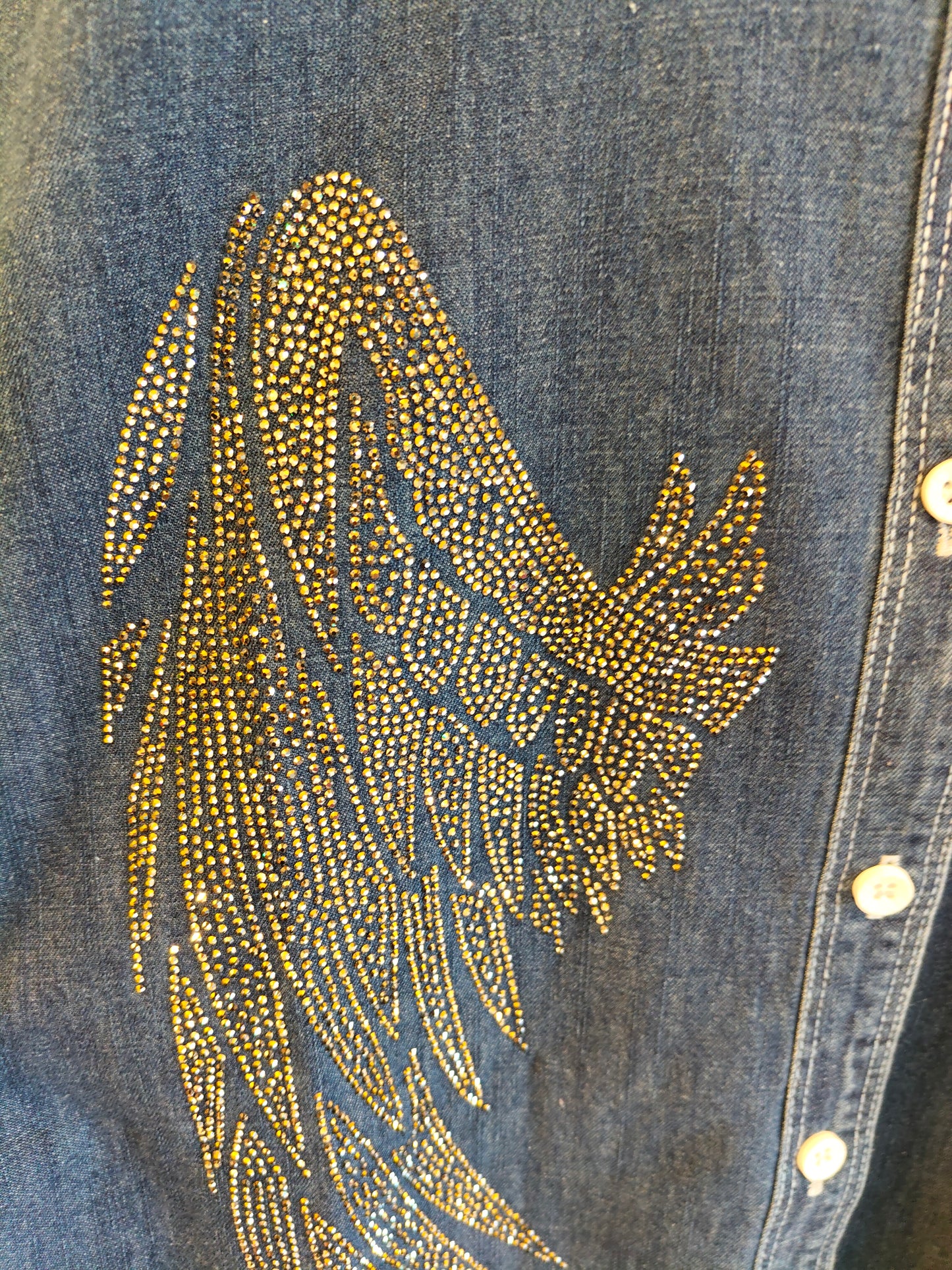 Studded Denim Shirt for Women (FREE SIZE)