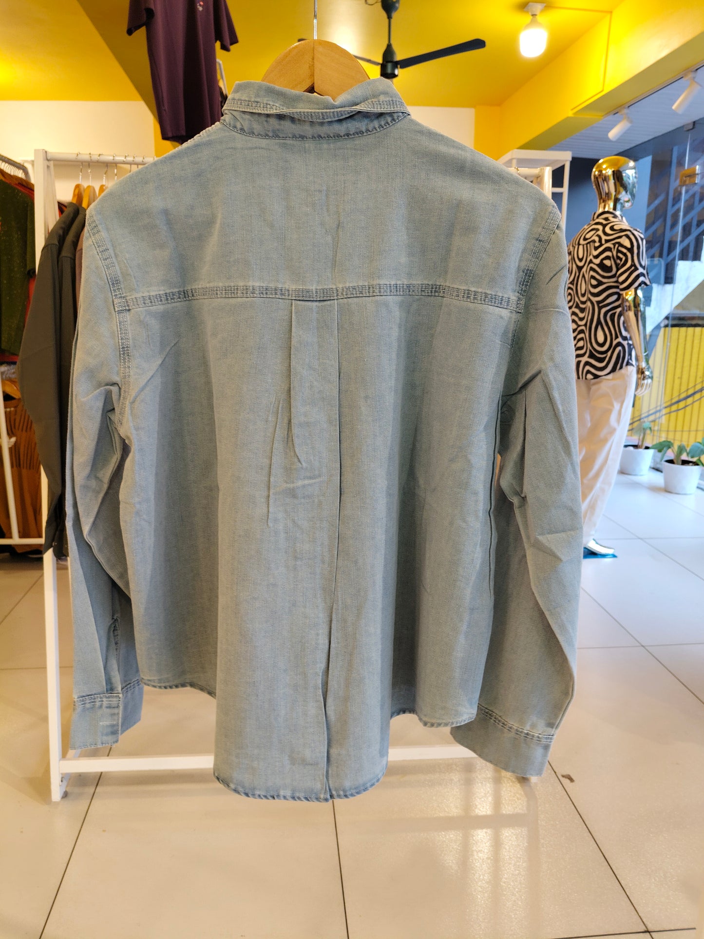 Studded Denim Shirt for Women (FREE SIZE)