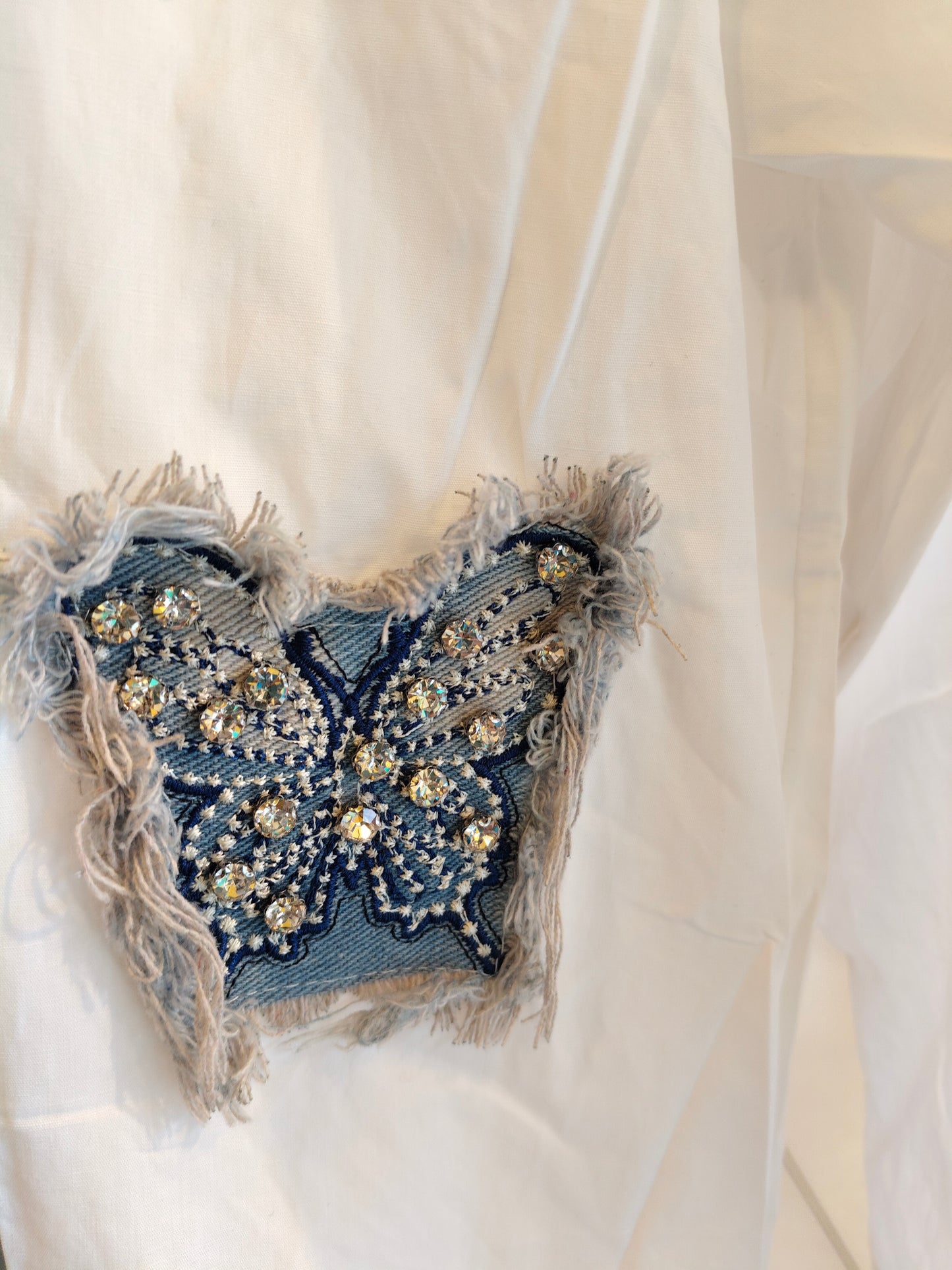 Denim Patched Shirt for Women (FREE SIZE )