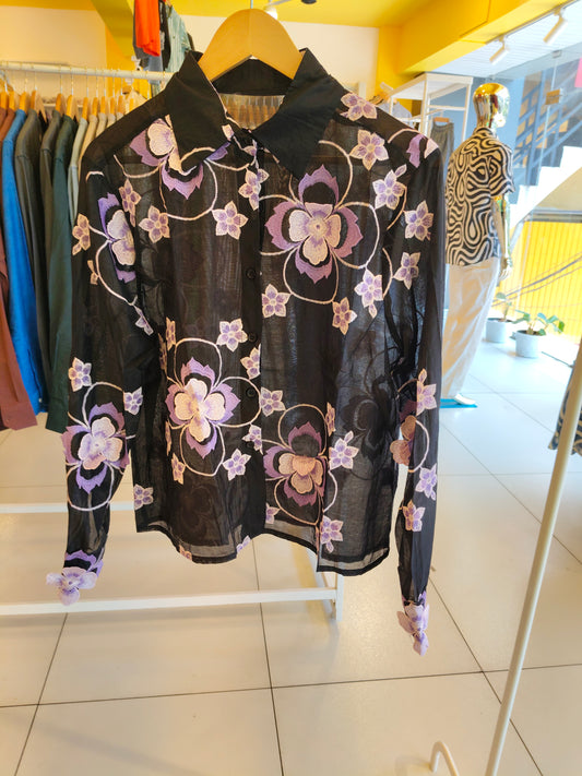 Korean Floral Shirt  for Women (FREE SIZE )